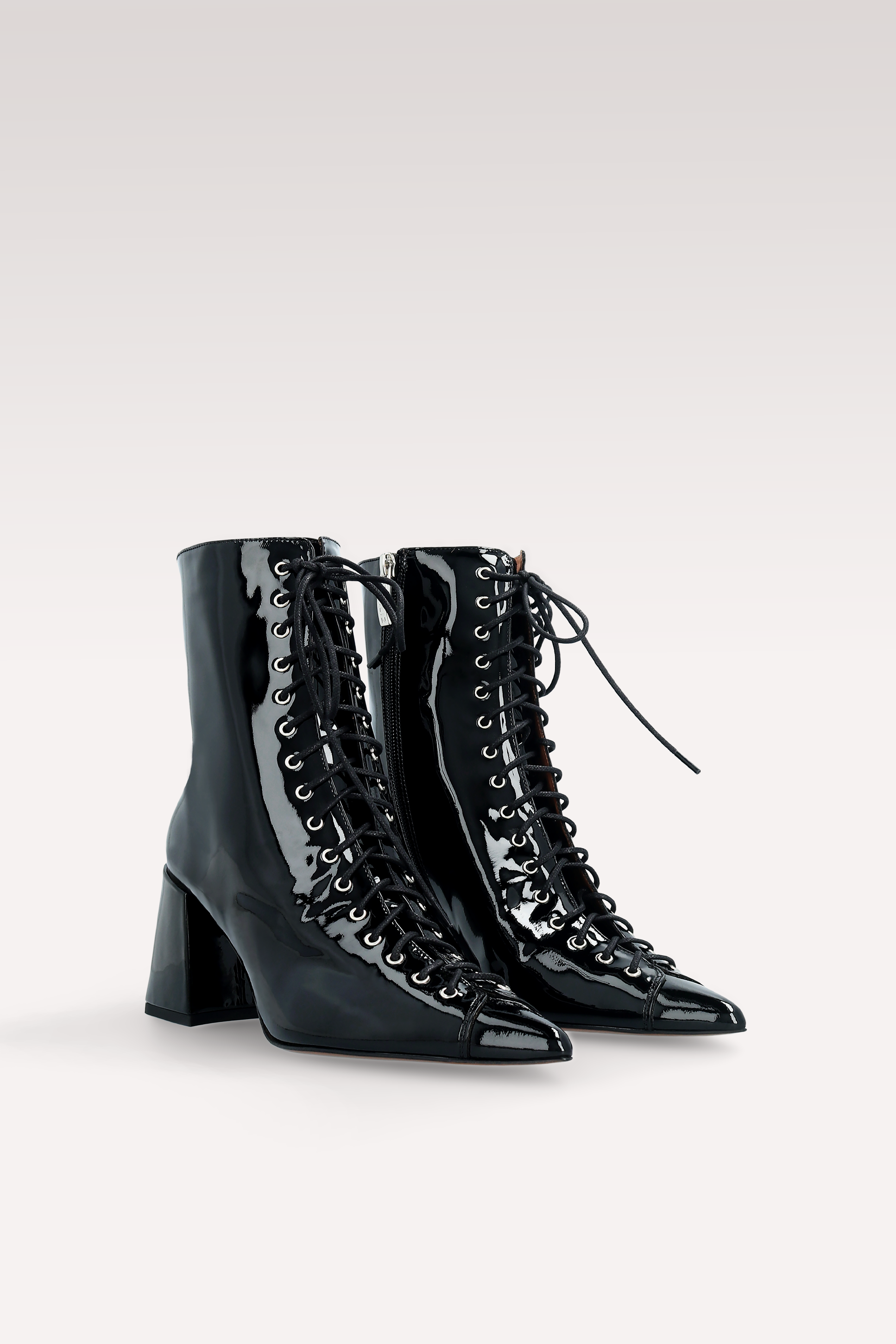 JOLIE 01 BLACK PATENT LEATHER ANKLE BOOTS