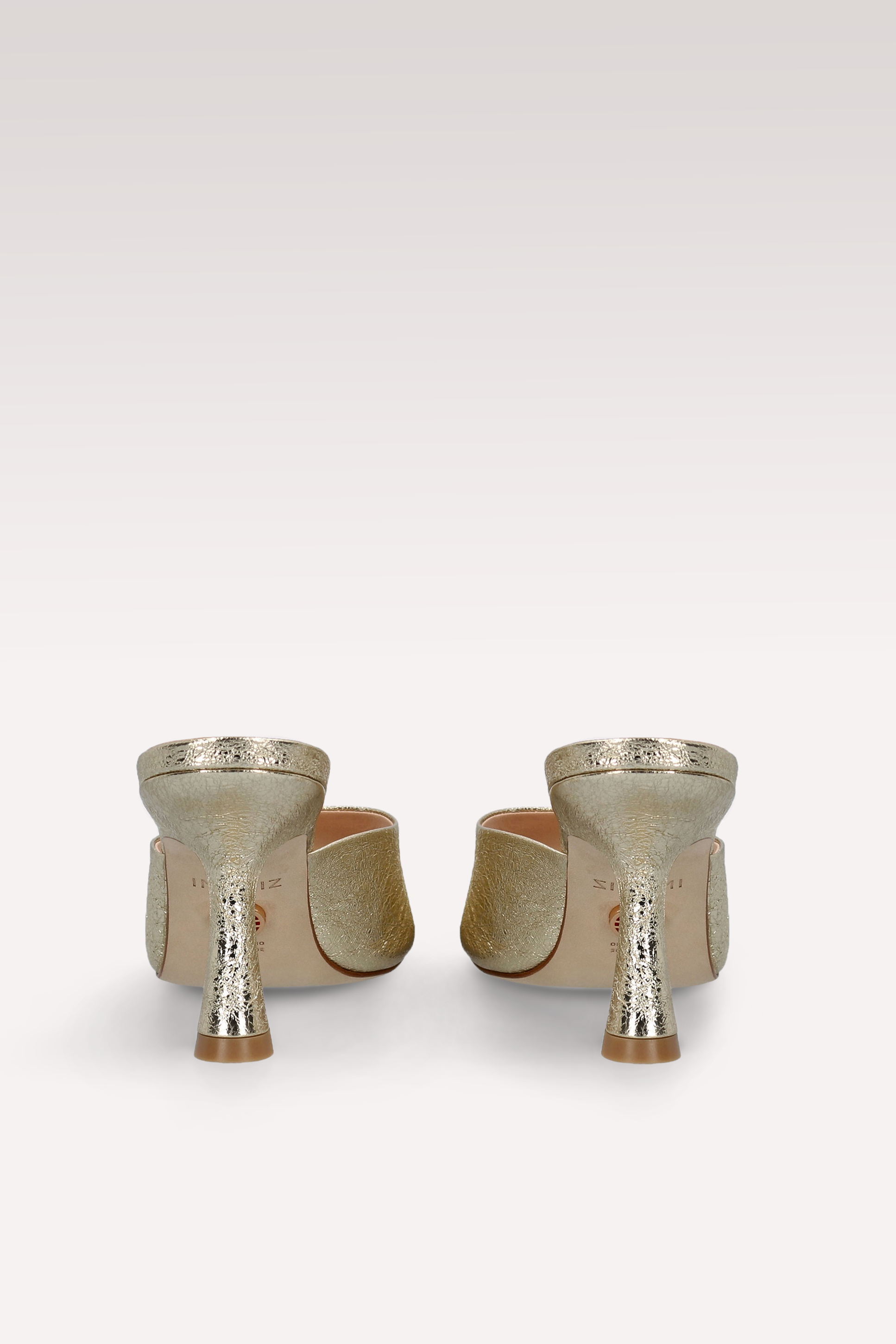 RENY GOLD CRUSHED METALLIC LEATHER MULES