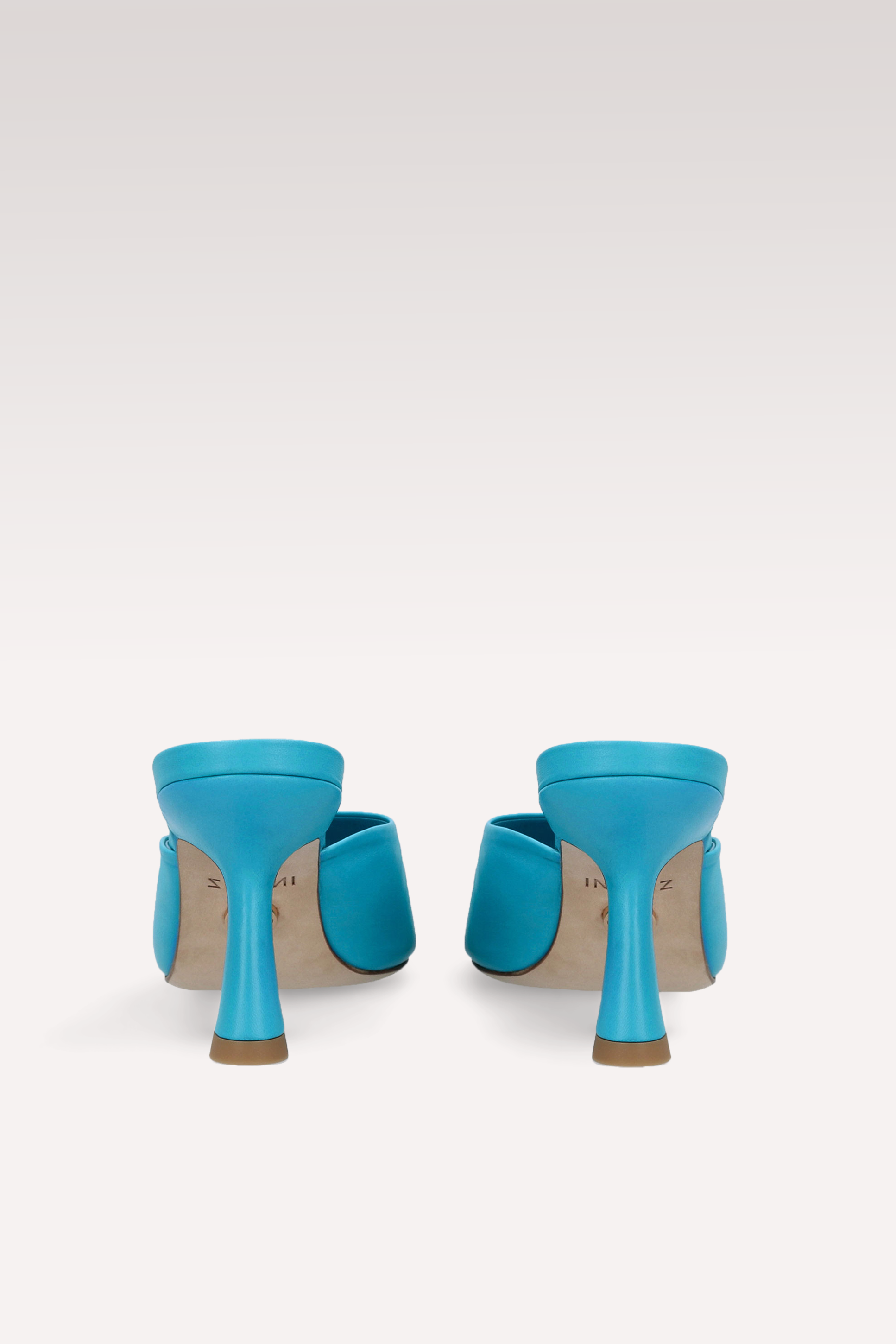 RENY SCUBA BLUE SMOOTH LEATHER MULES
