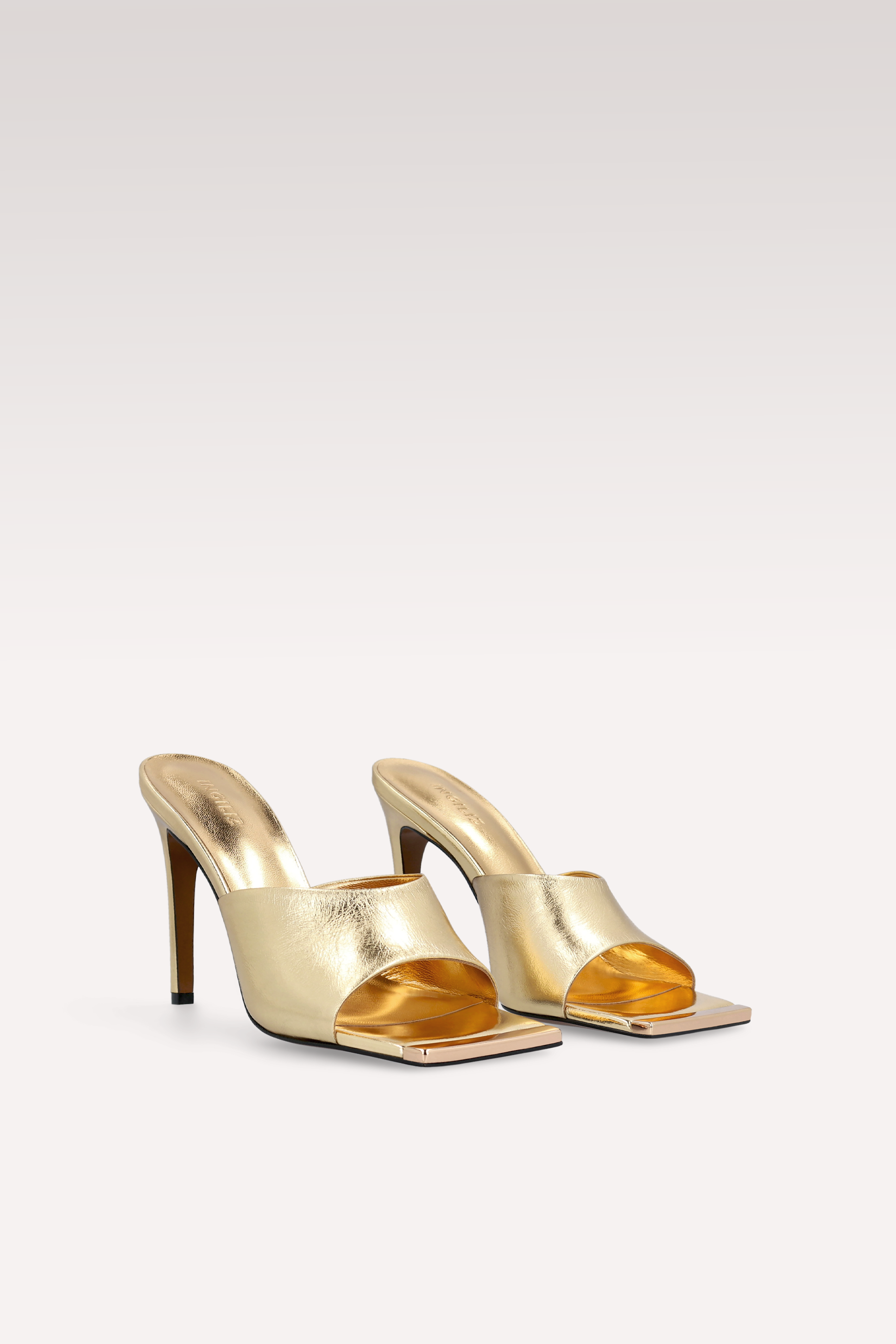 KALINA GOLD METALLIC LEATHER MULES