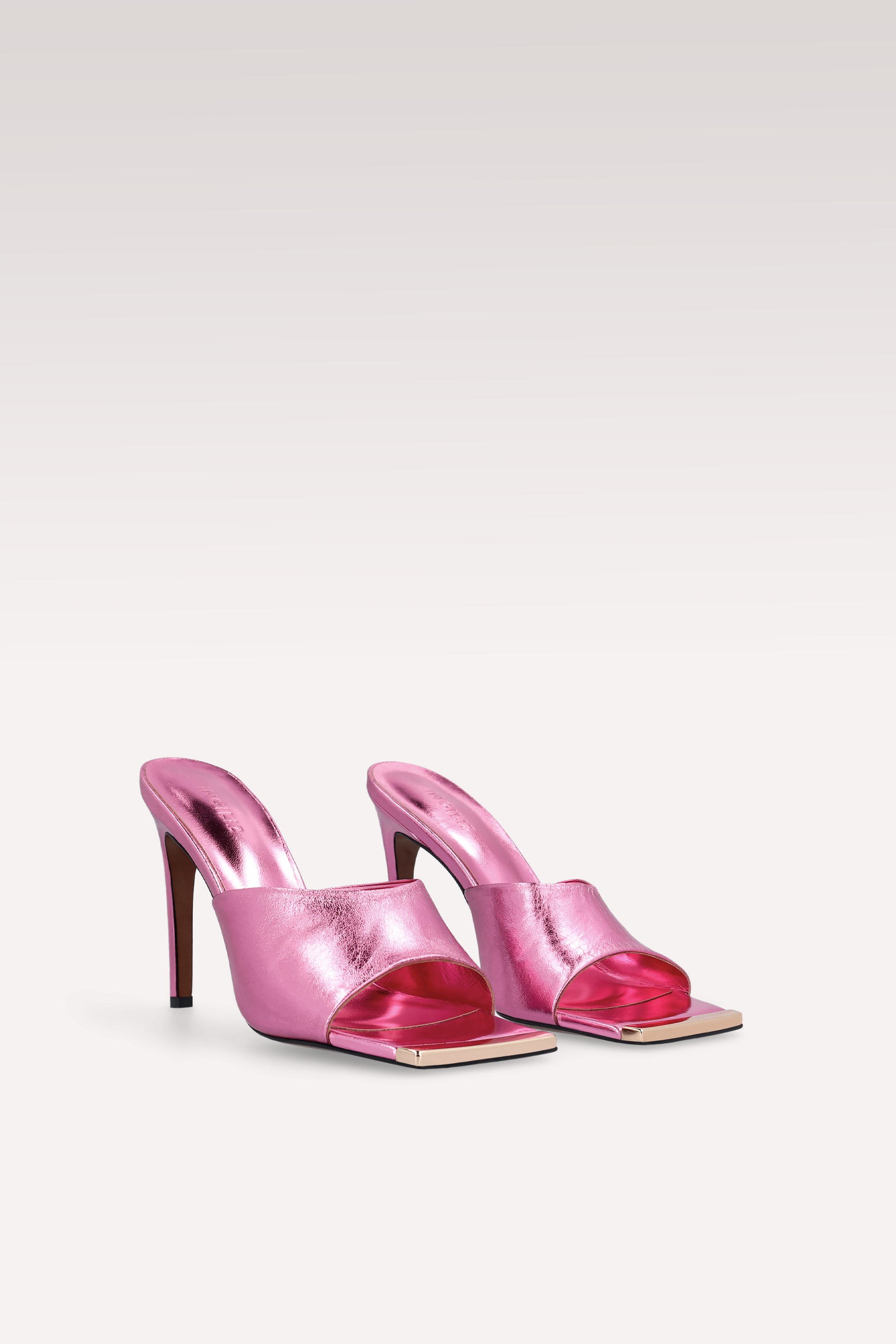 KALINA PINK METALLIC LEATHER MULES