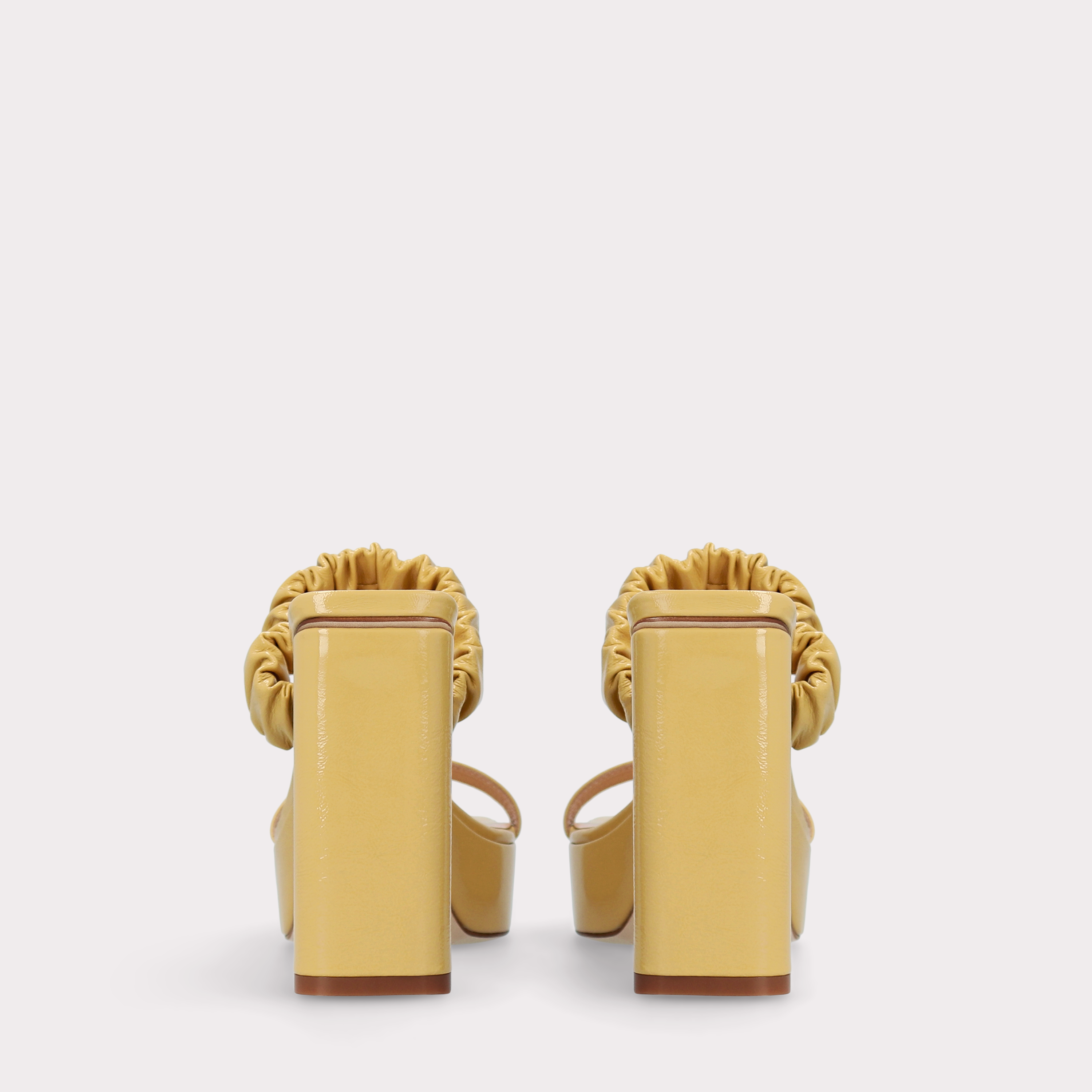PLATFORM LEATHER MULES RADA YELLOW