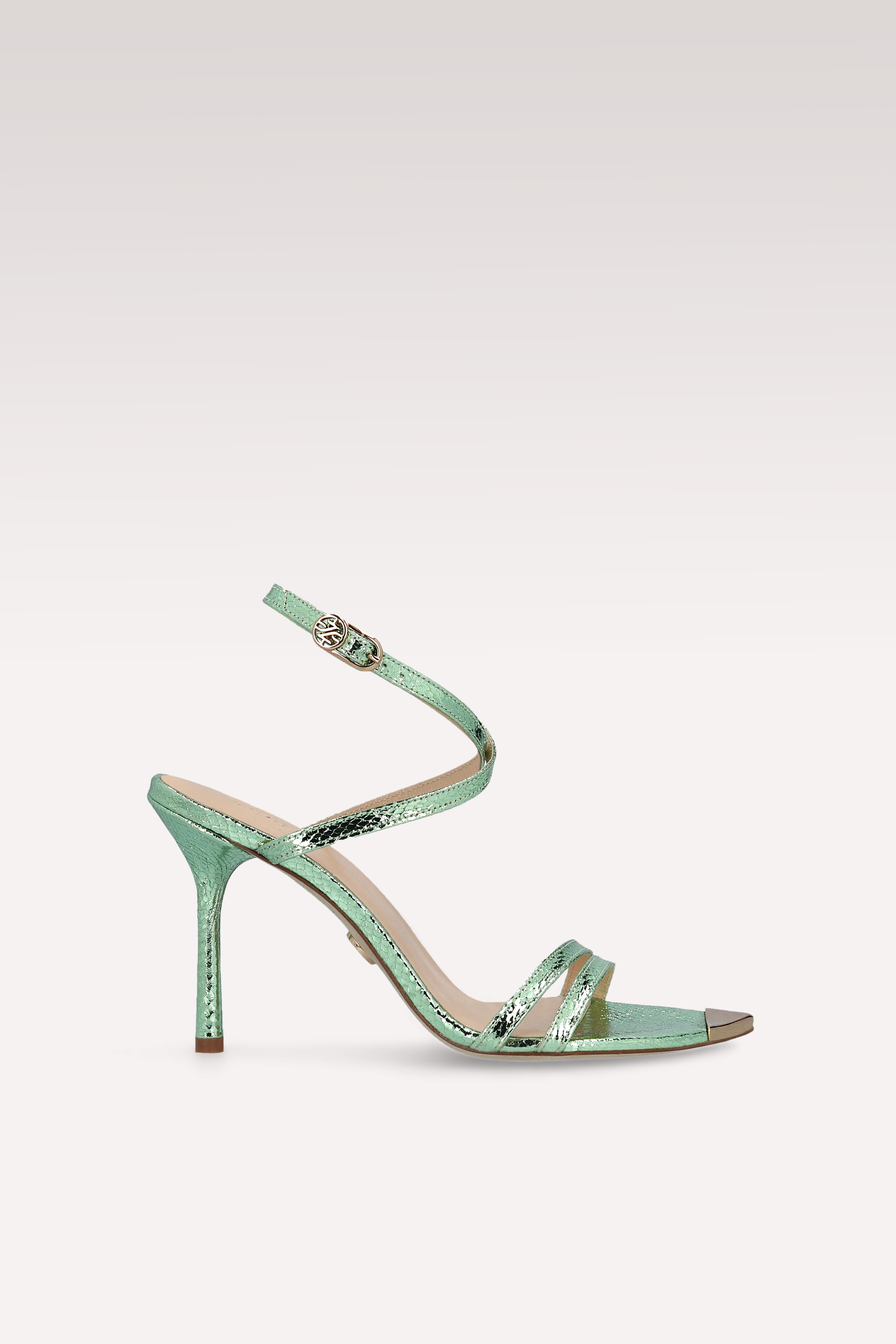 ANNY 10 MINI VIPER MIRROR MINT LEATHER SANDALS