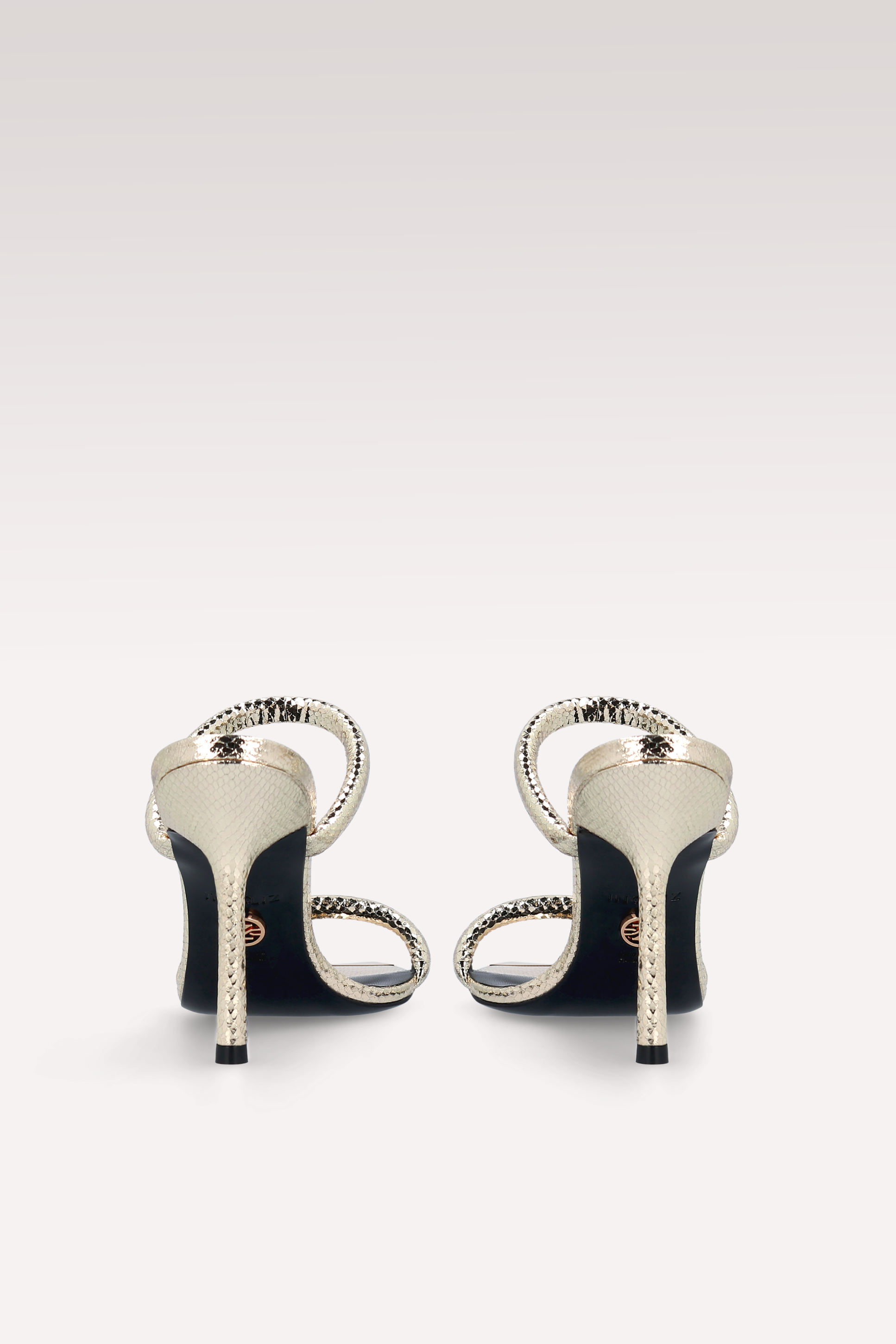 ANNY 99 MINI VIPER MIRROR PLATINUM LEATHER MULES