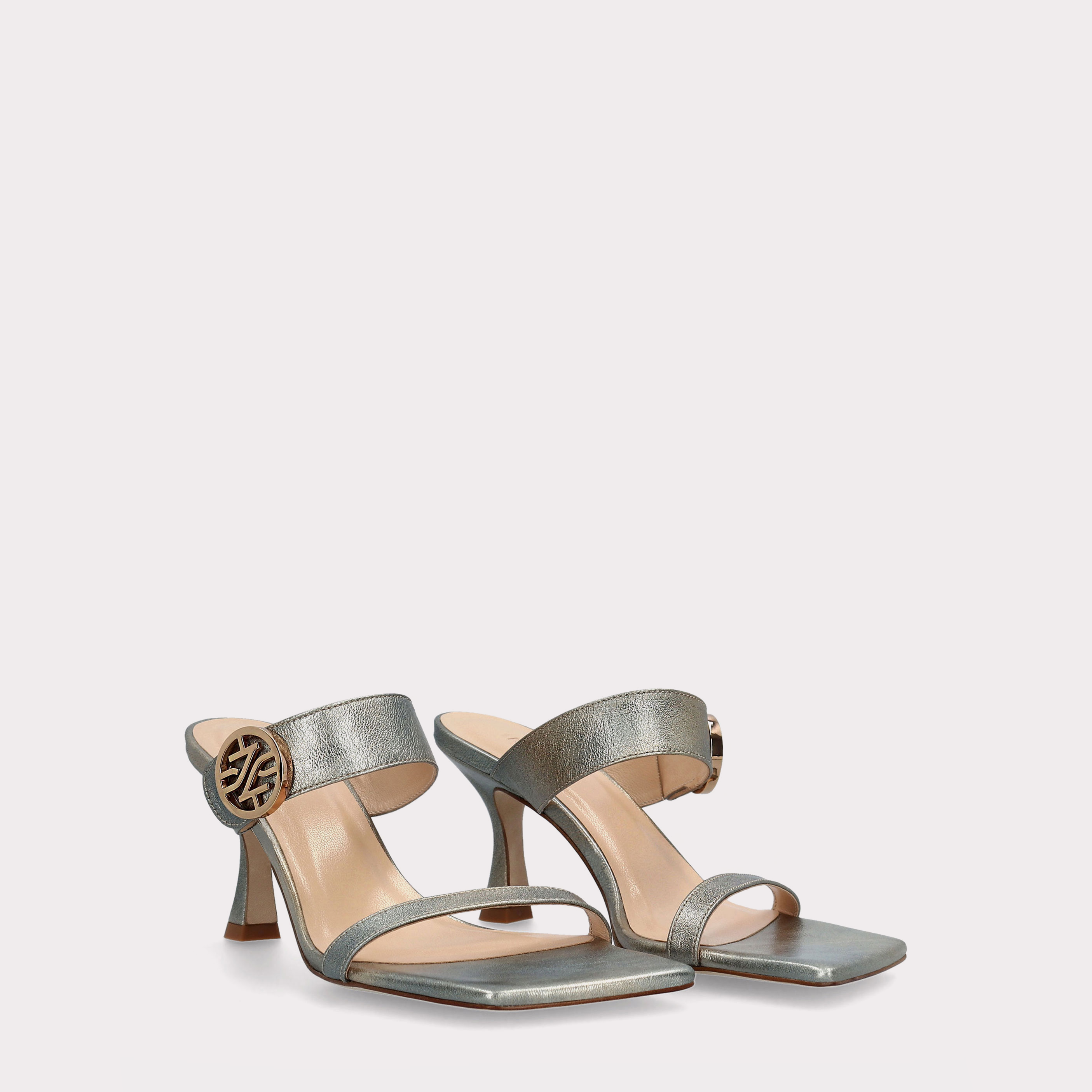 BONNY 02 GREY LEATHER SANDALS