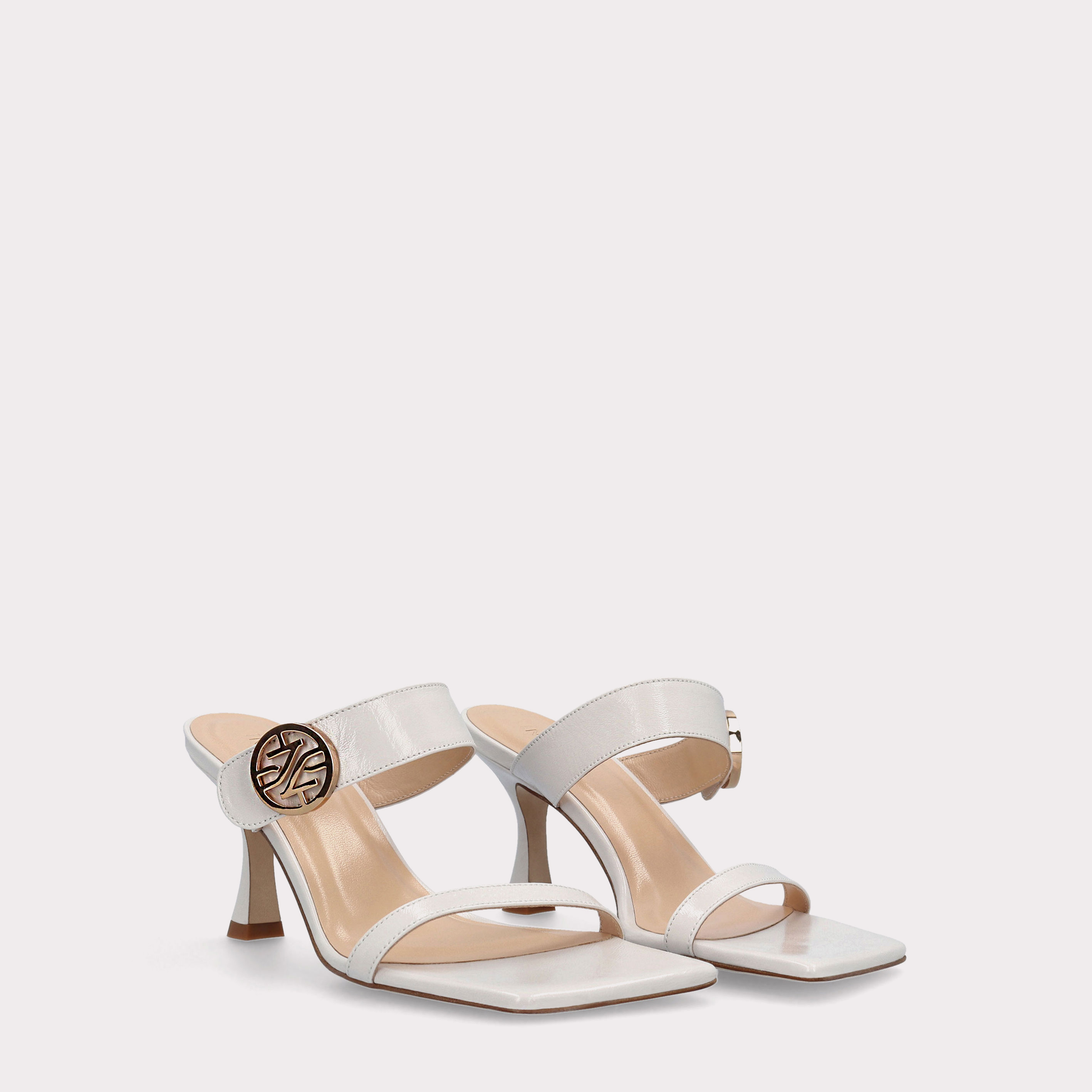 BONNY 02 IVORY LEATHER SANDALS