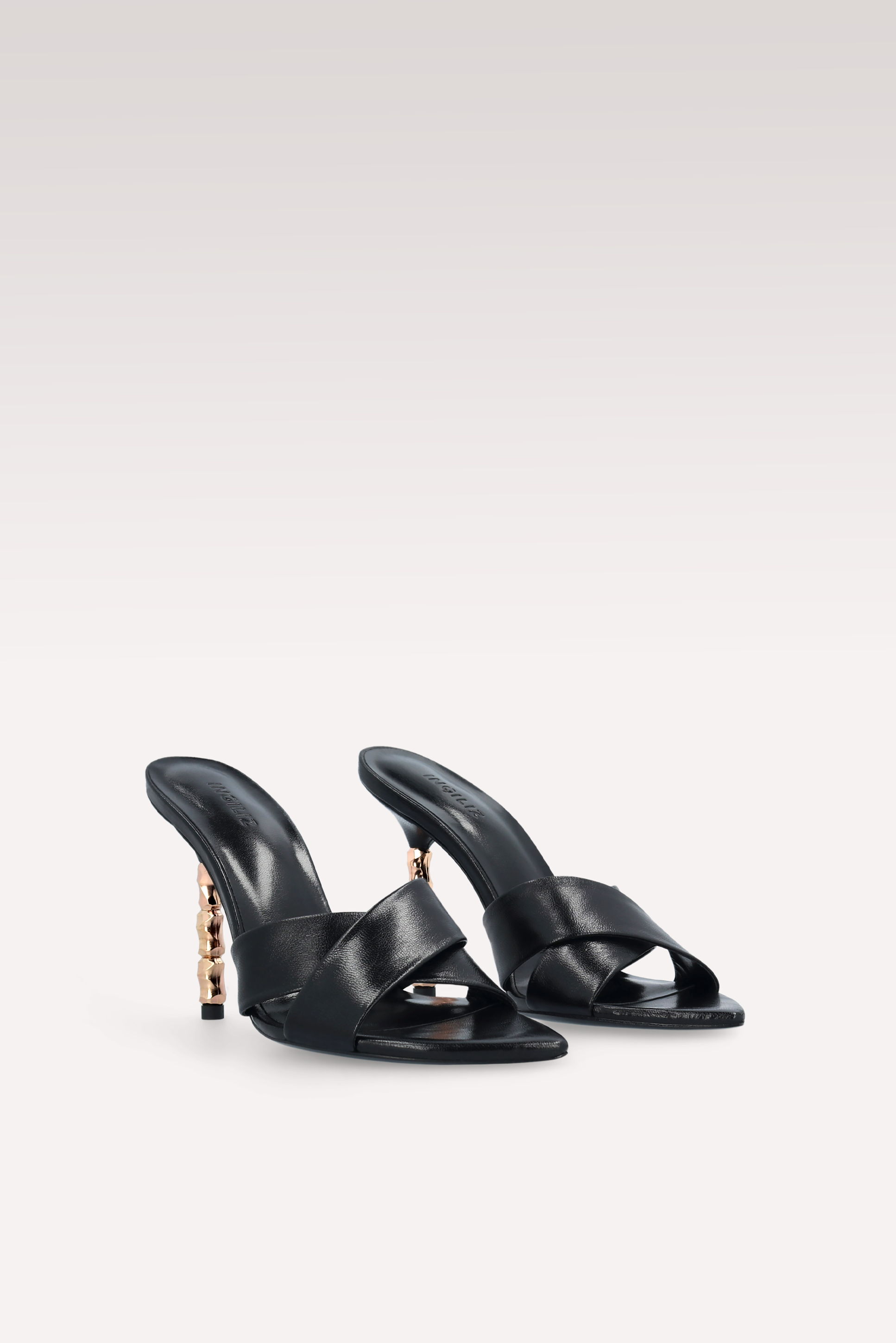 ADA 102 BLACK LEATHER MULES