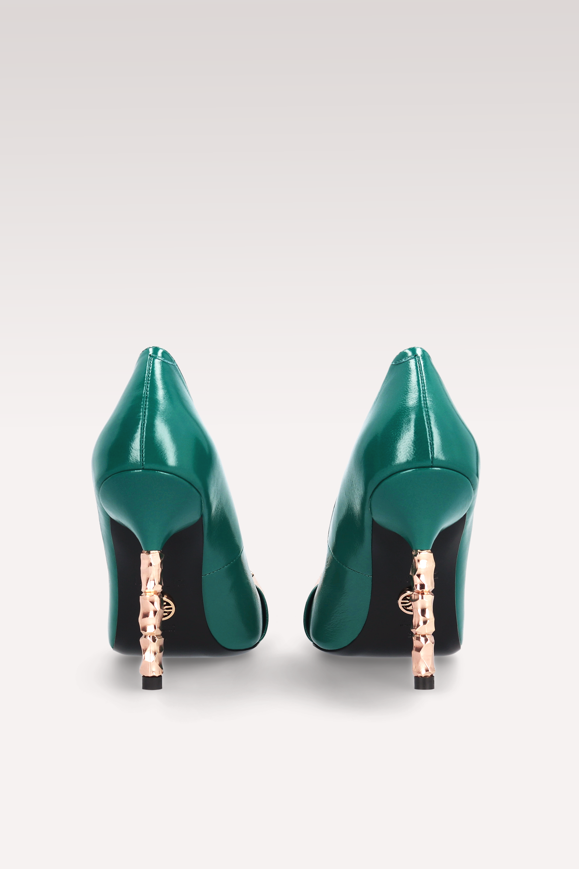 ASTRID DEC ACC 02 MOSS GREEN GLOSS LEATHER PUMPS