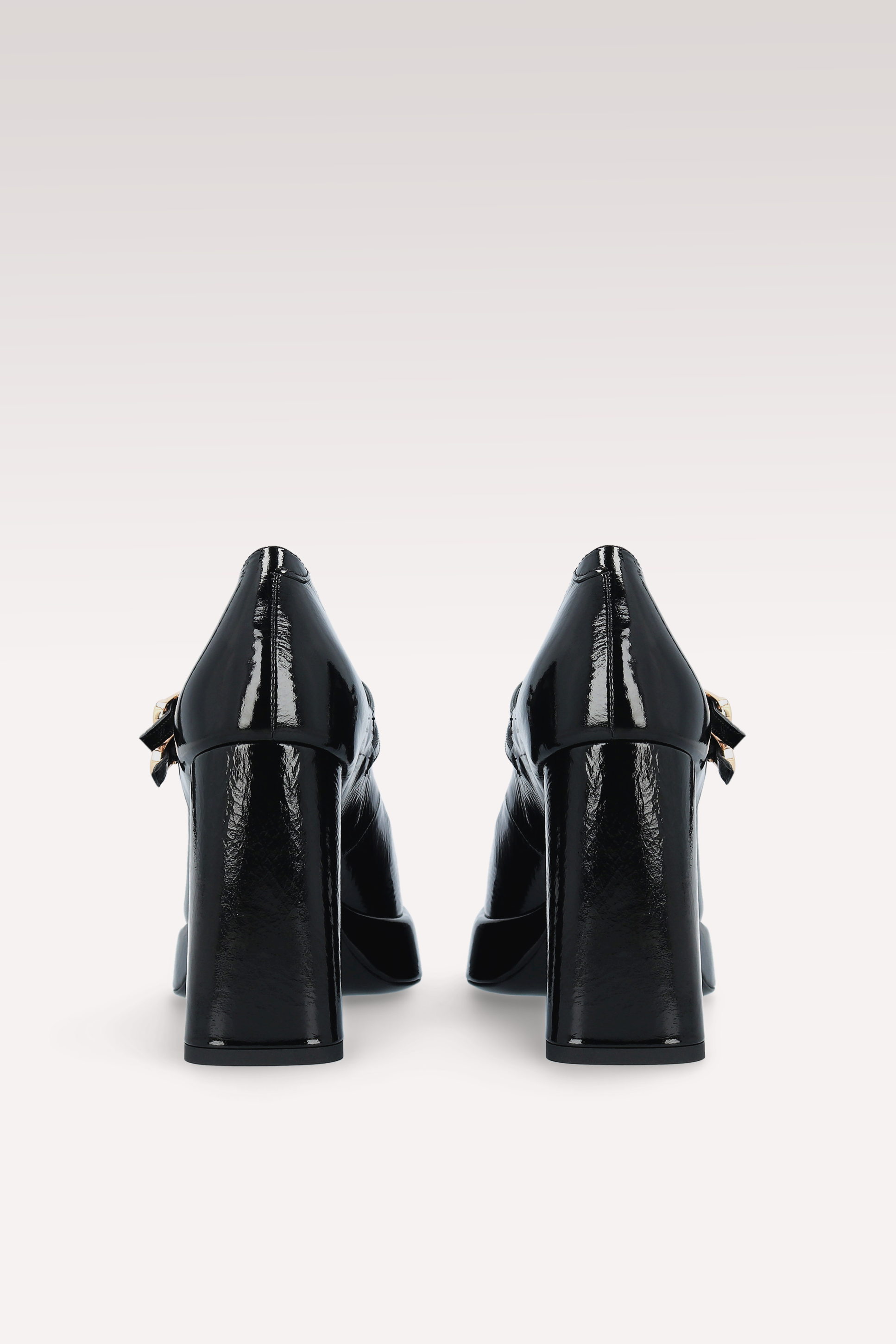 CINDY BEBE 01 BLACK CRUSHED PATENT LEATHER PLATFORM PUMPS