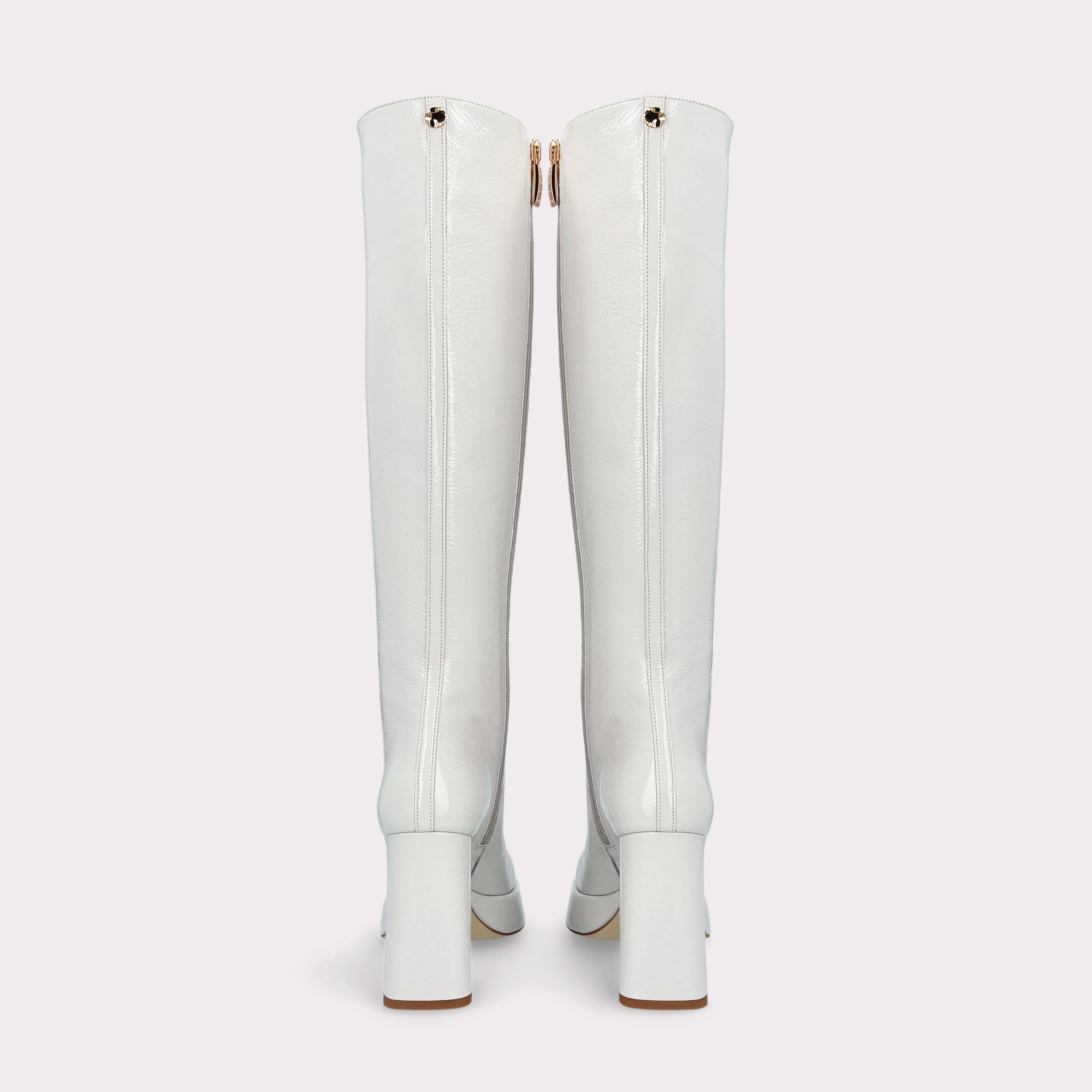CINDY 01 STORM GRAY CRUSHED PATENT LEATHER PLATFORM BOOTS