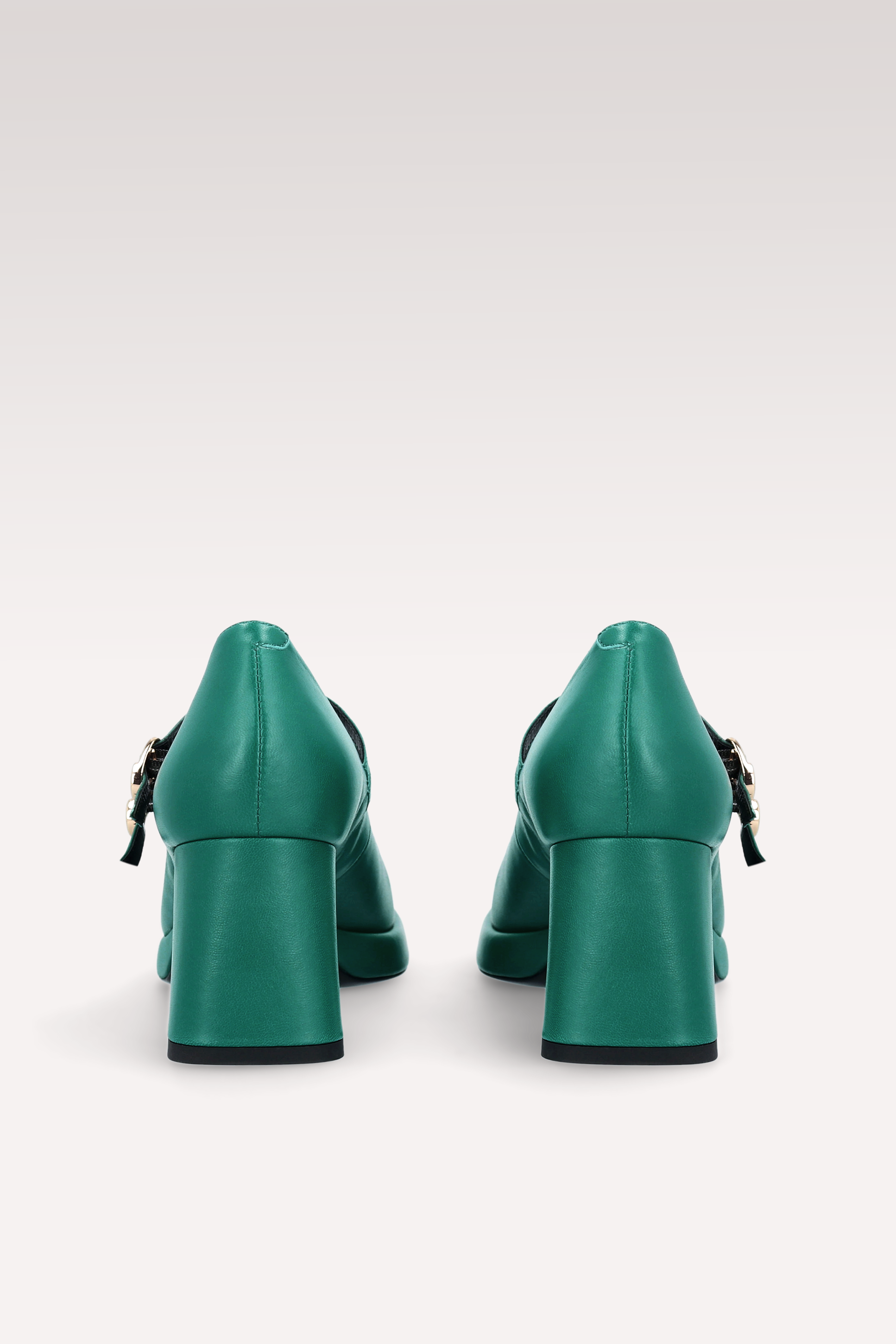 CONNIE BEBE 01 GREEN SMOOTH LEATHER PLATFORM PUMPS