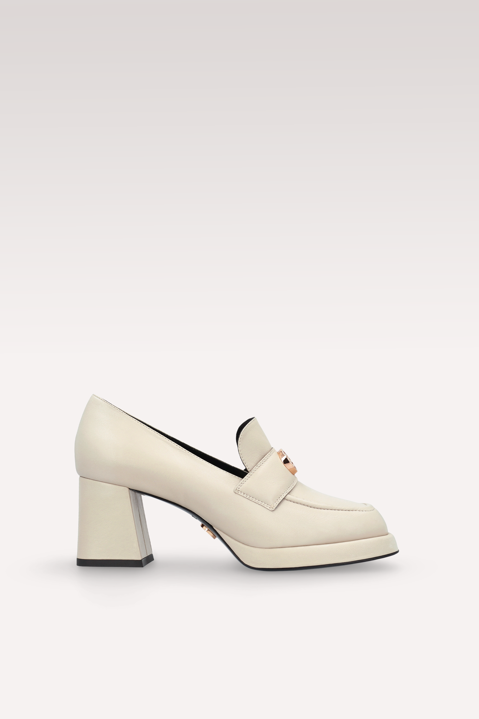 CONNIE MOK 02 BEIGE SMOOTH LEATHER PLATFORM PUMPS