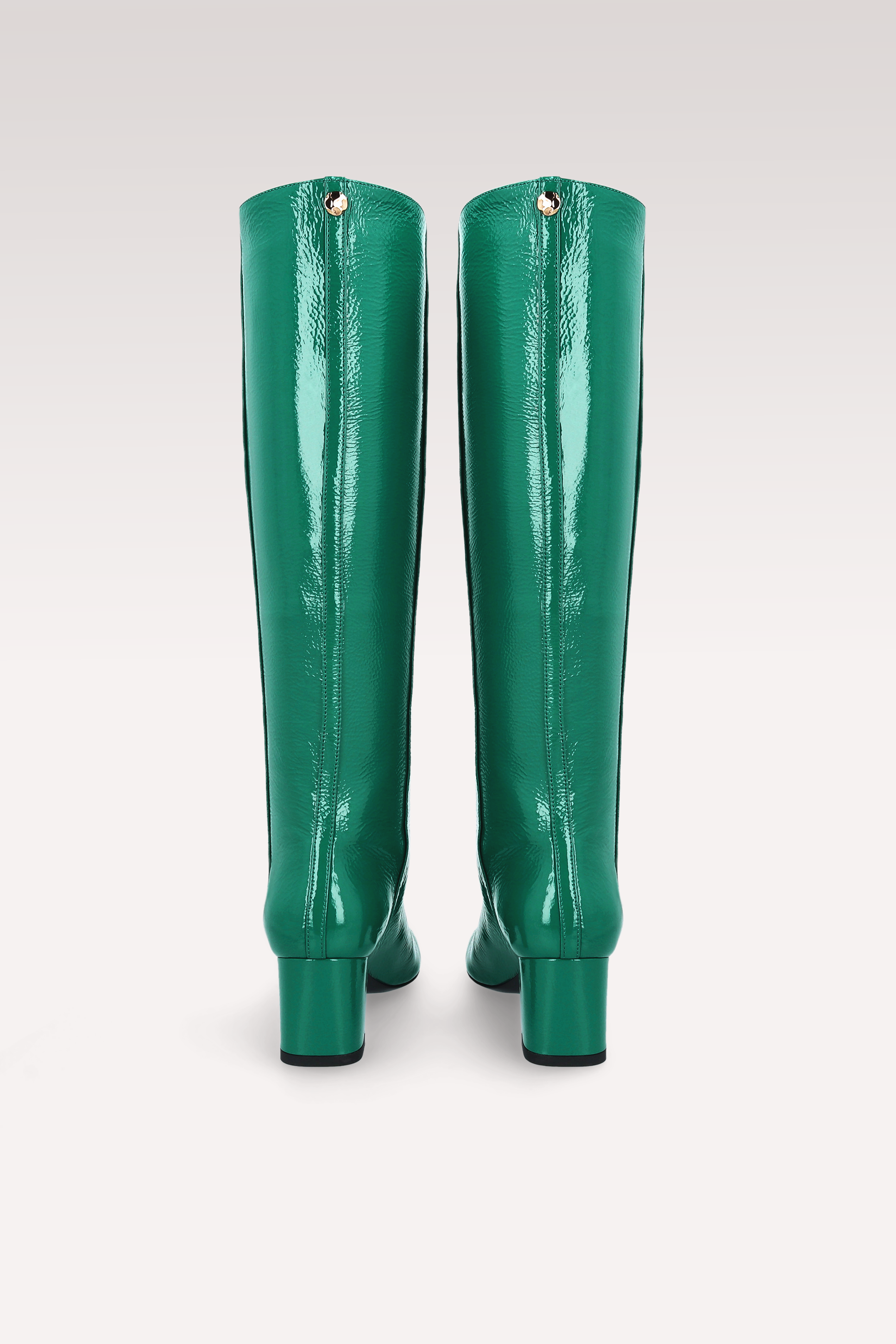 DEBBY TUBO 01 GREEN CRUSHED PATENT LEATHER BOOTS