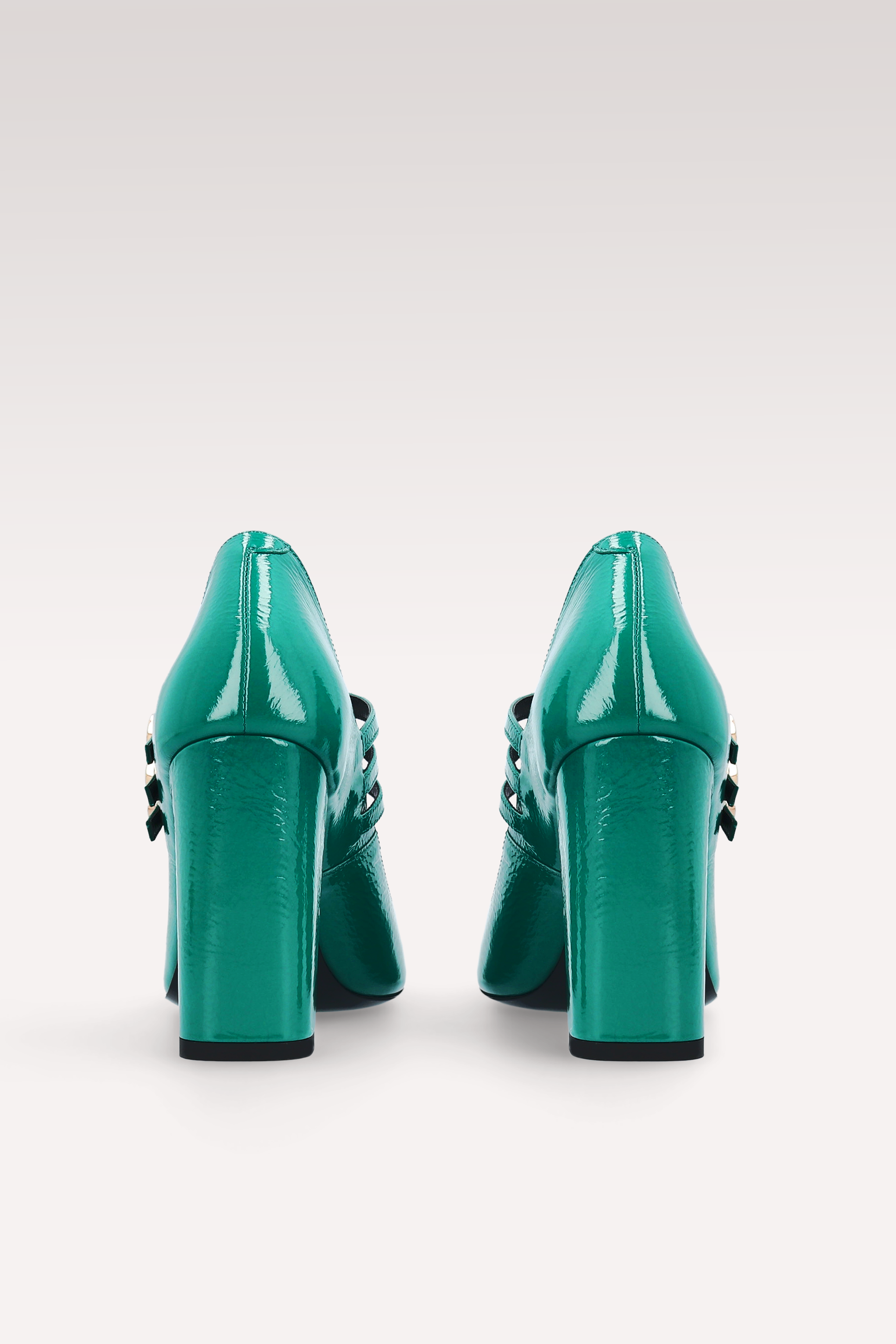 DELMA BEBE 01 GREEN CRUSHED PATENT LEATHER PUMPS