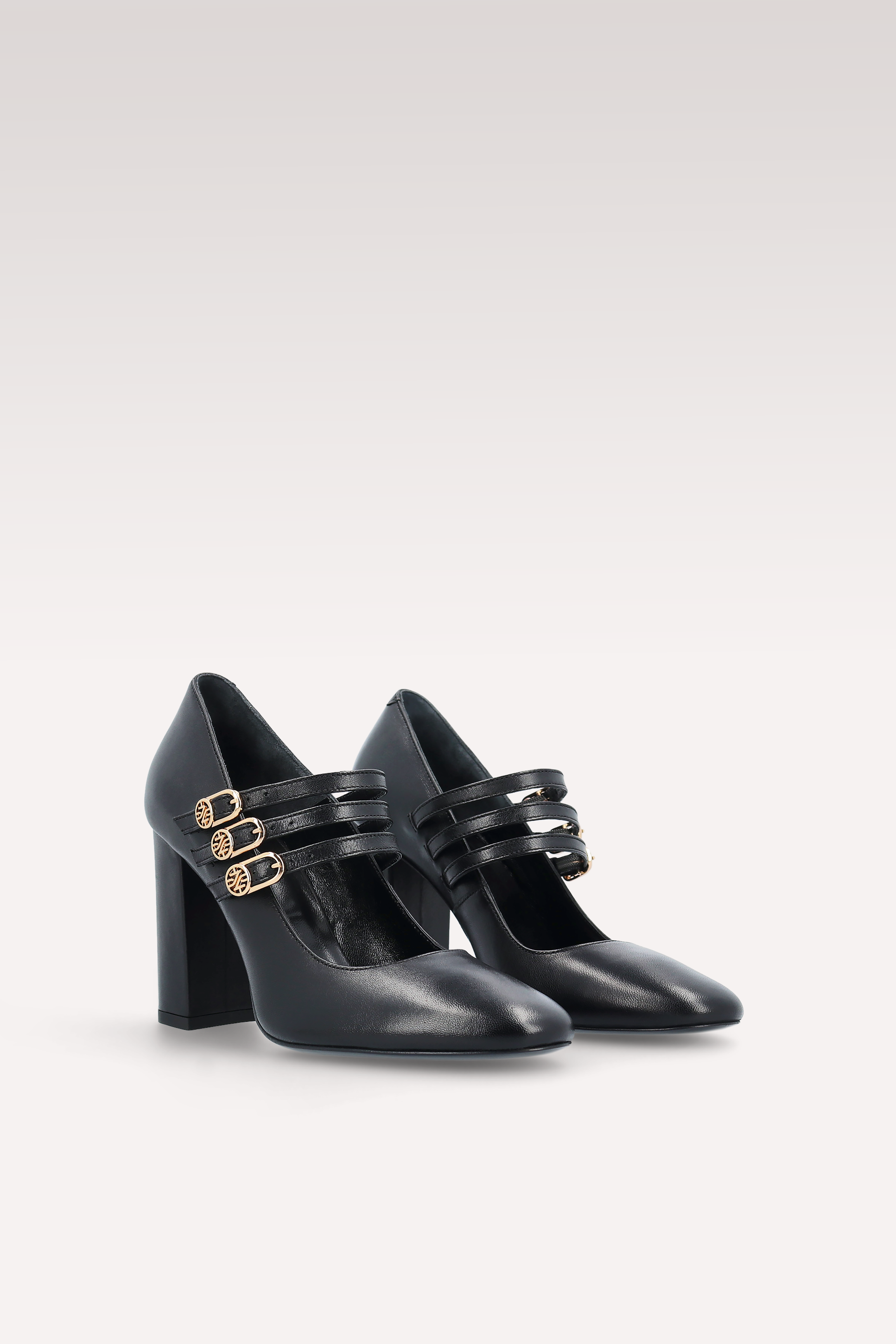 DELMA BEBE 01 BLACK SMOOTH LEATHER PUMPS