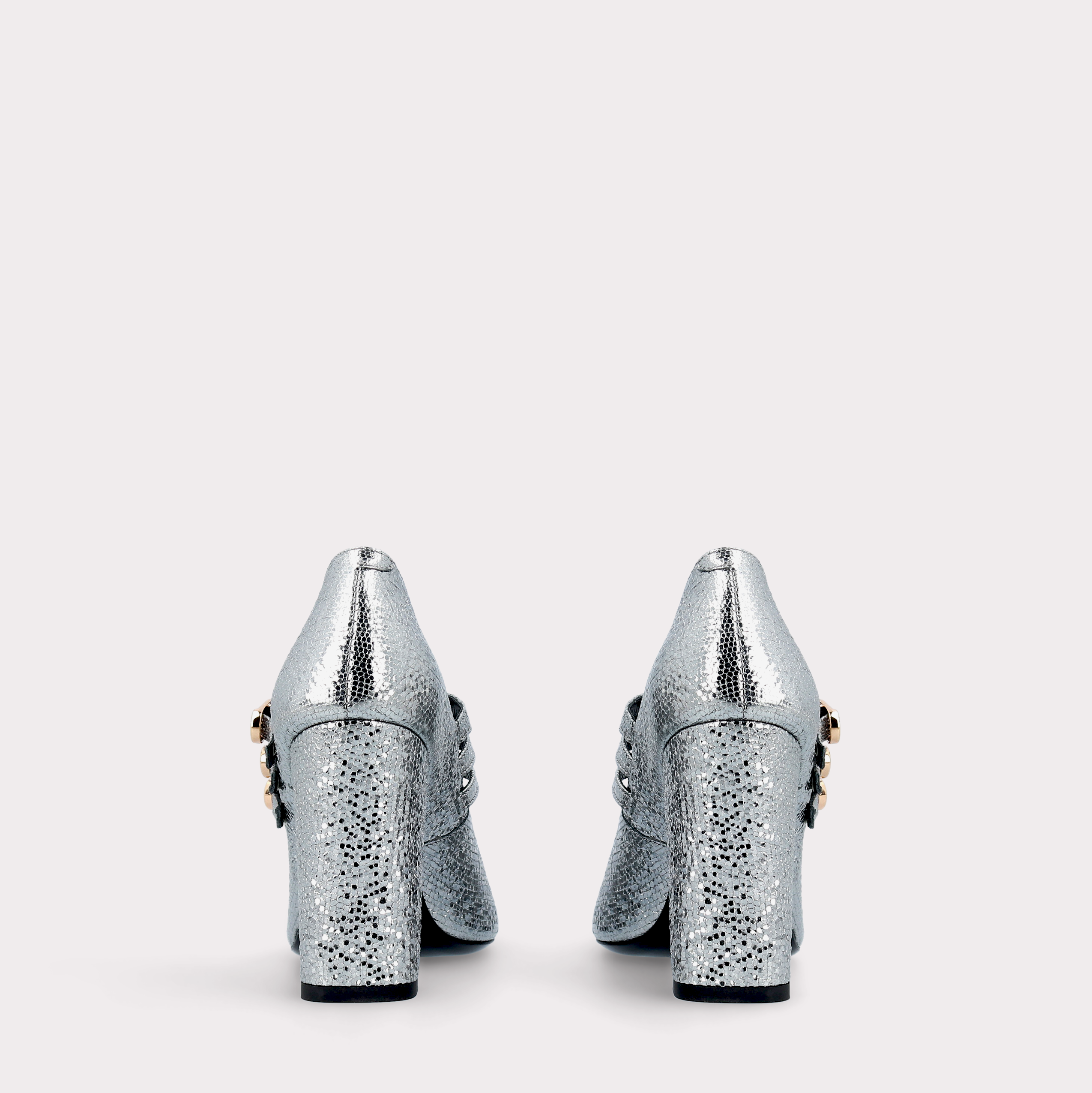 DELMA BEBE 01 INOX MINI VIPER EMBOSSED LEATHER PUMPS