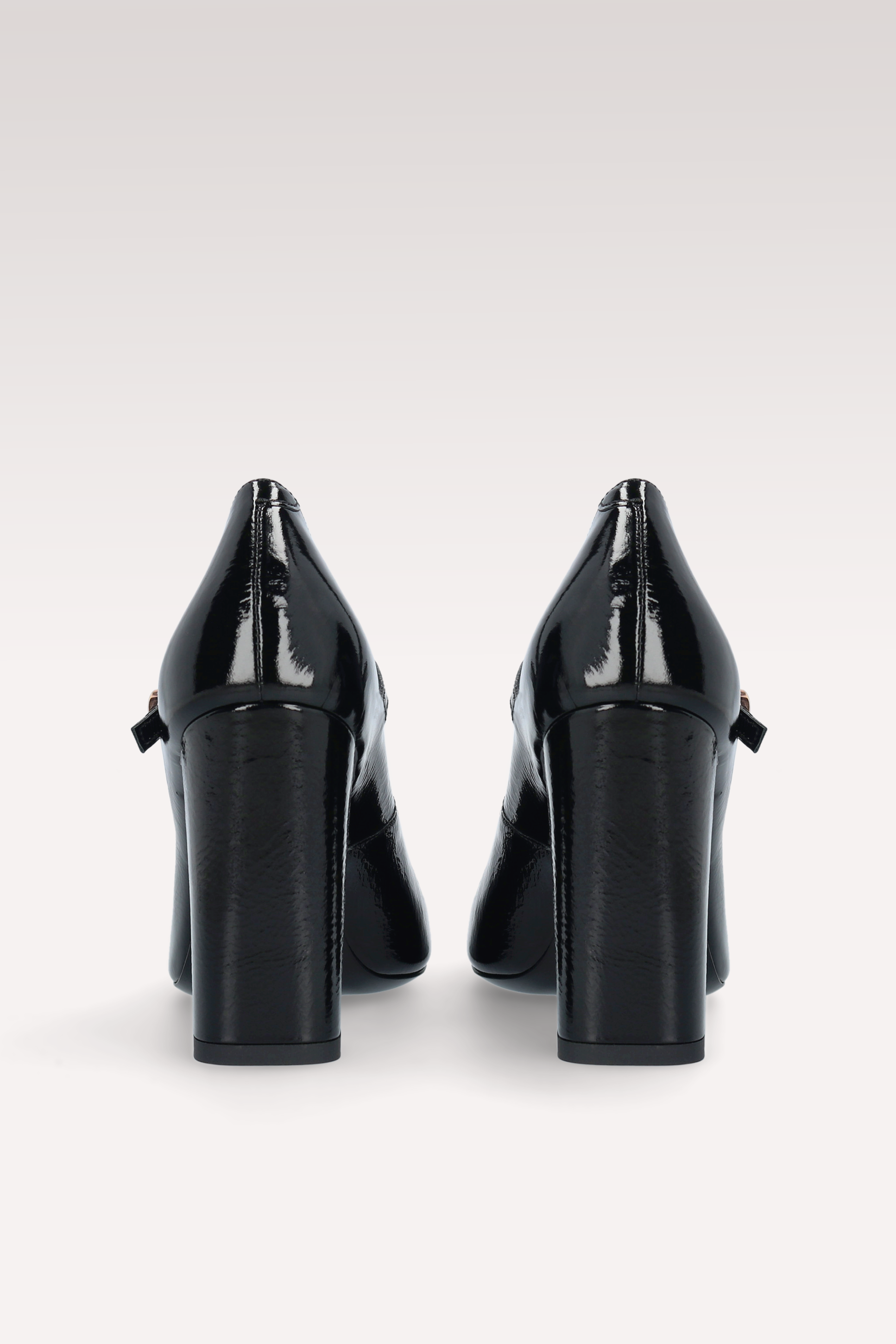 DELMA BEBE 02 BLACK CRUSHED PATENT LEATHER PUMPS