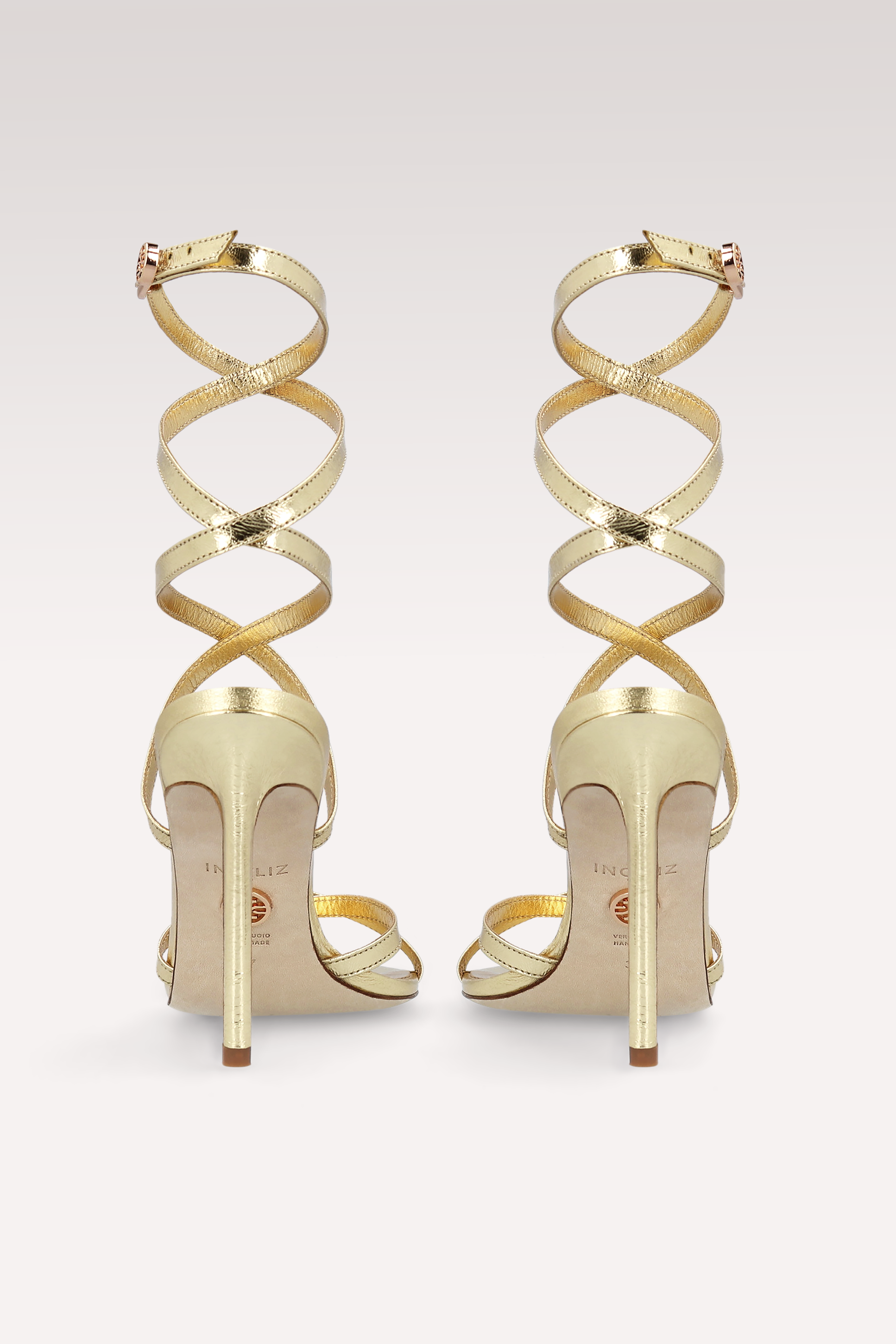 SANDALI ATHENA 01 IN PELLE METALLIZZATA ORO
