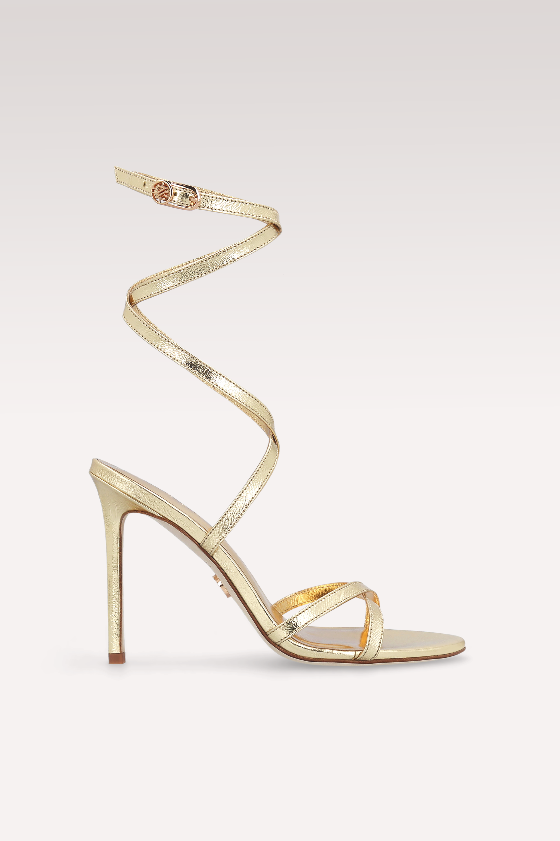 ATHENA 01 GOLD METALLIC LEATHER SANDALS