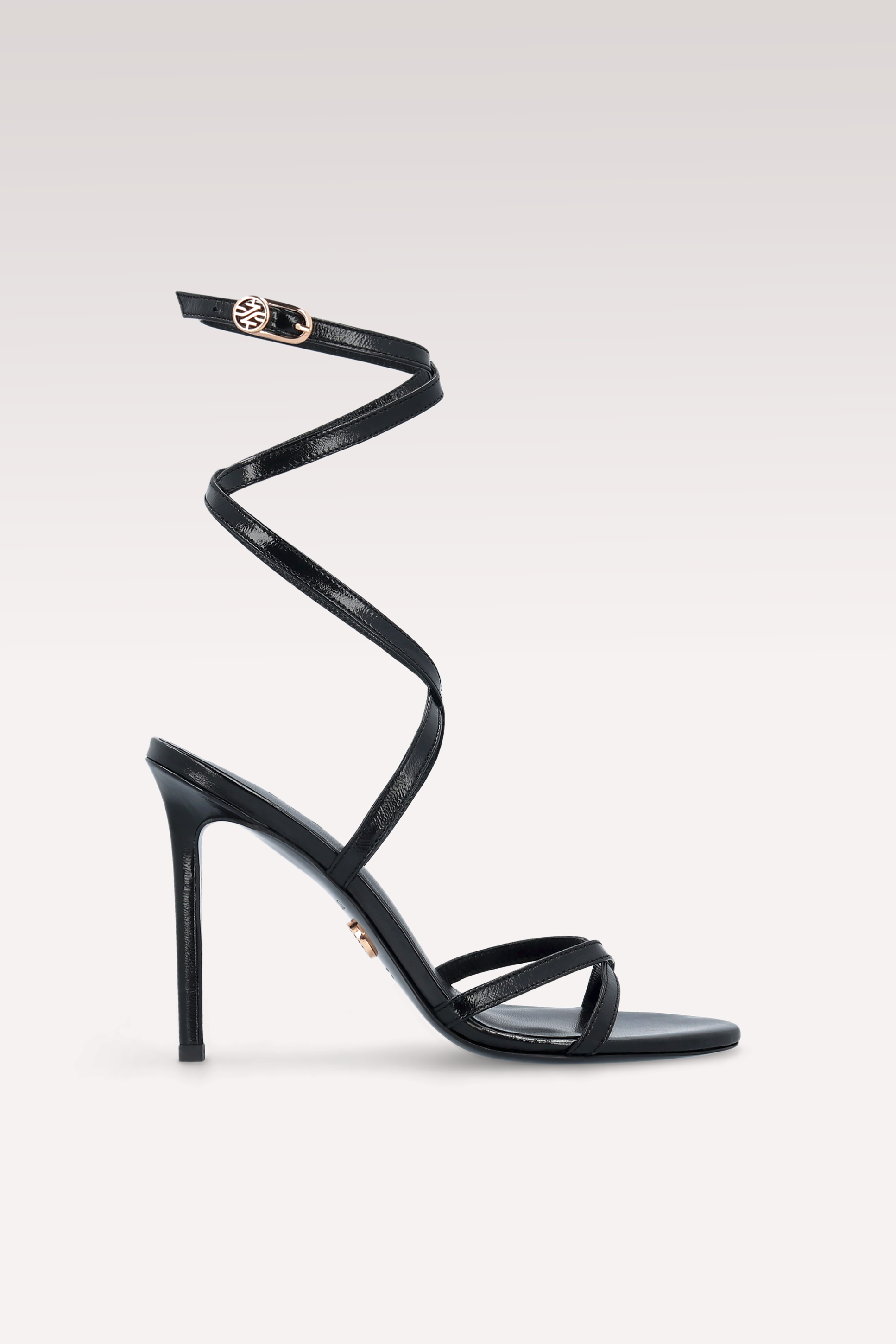 ATHENA 01 BLACK LEATHER SANDALS