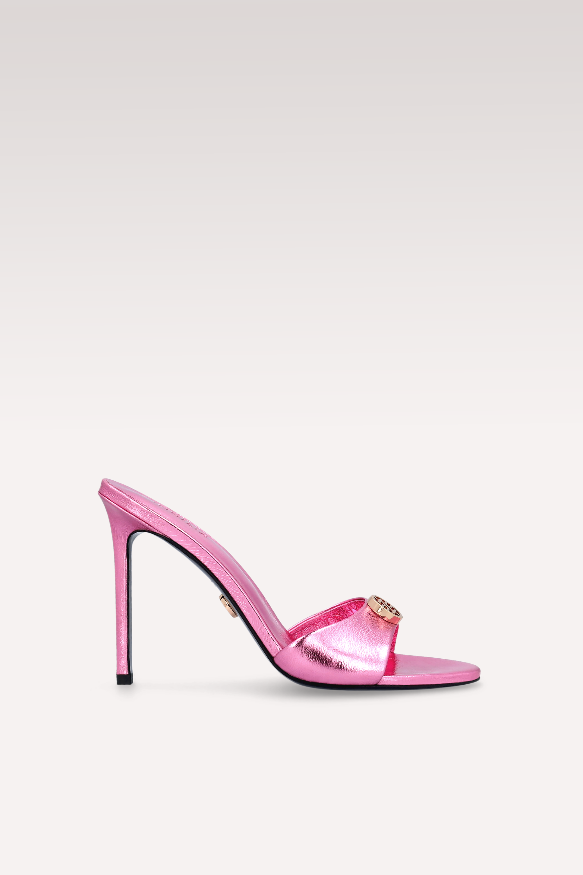 ATHENA 02 PINK METALLIC LEATHER MULES