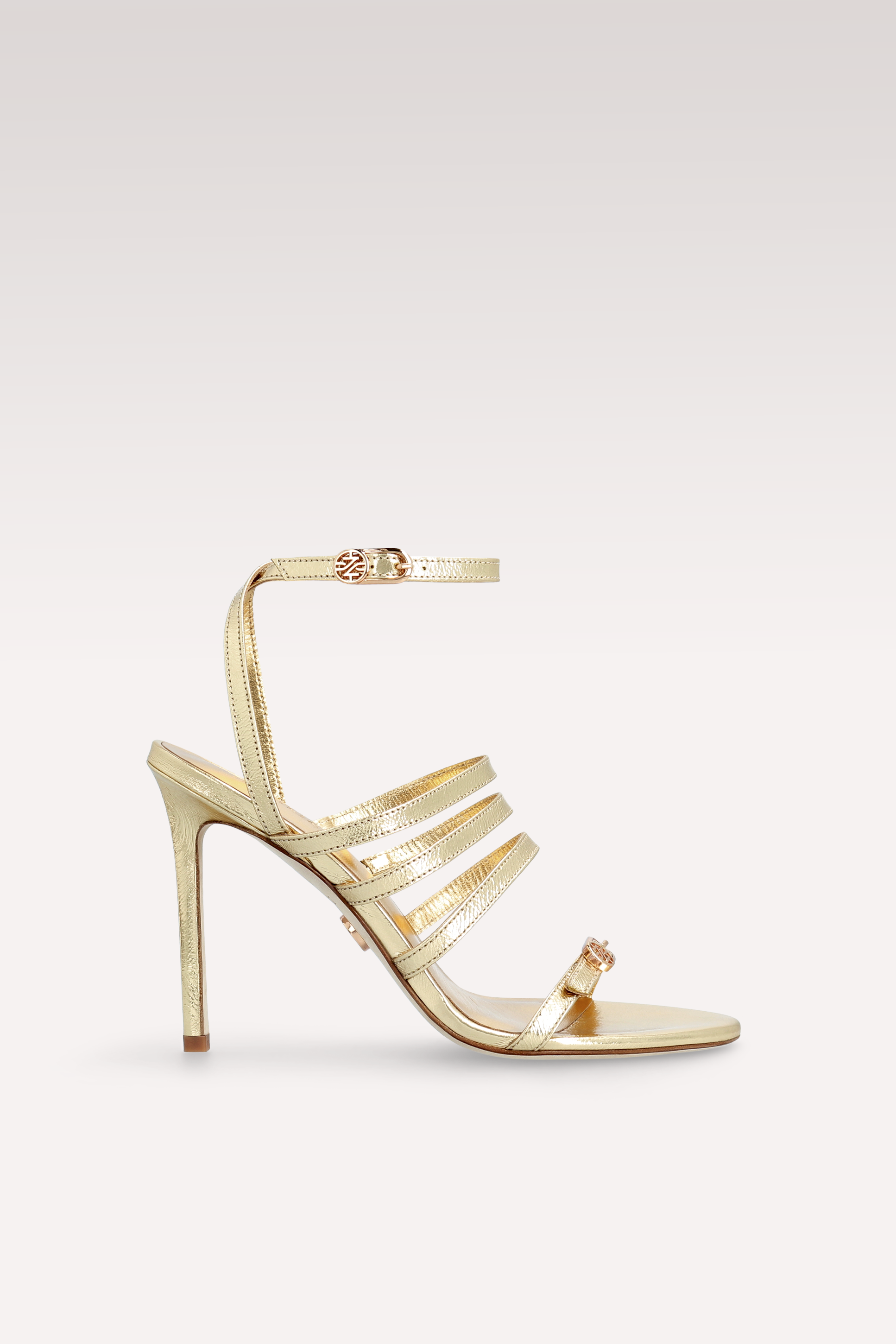 ATHENA 04 GOLD METALLIC LEATHER SANDALS
