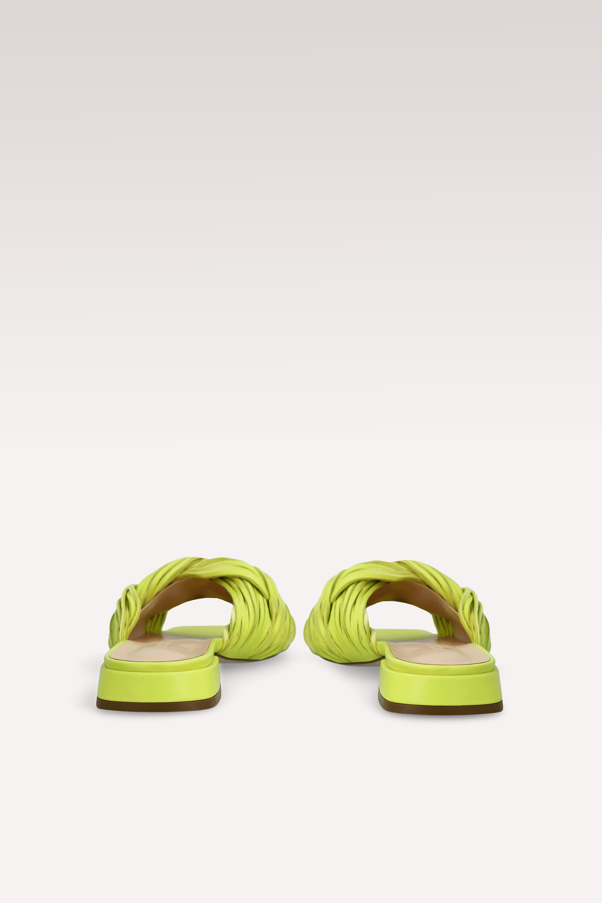 LEXI KIWI YELLOW LEATHER AND SUEDE MULES