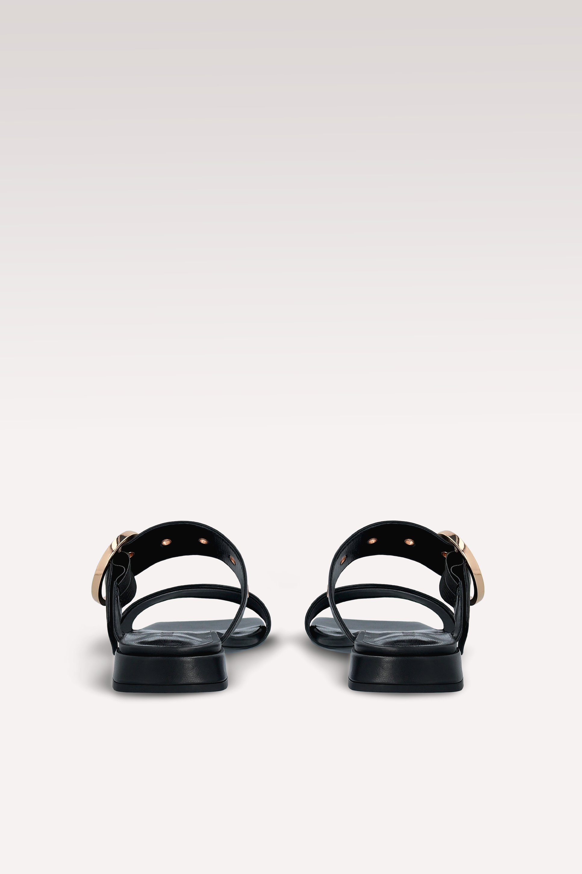 LUNA BLACK LEATHER MULES