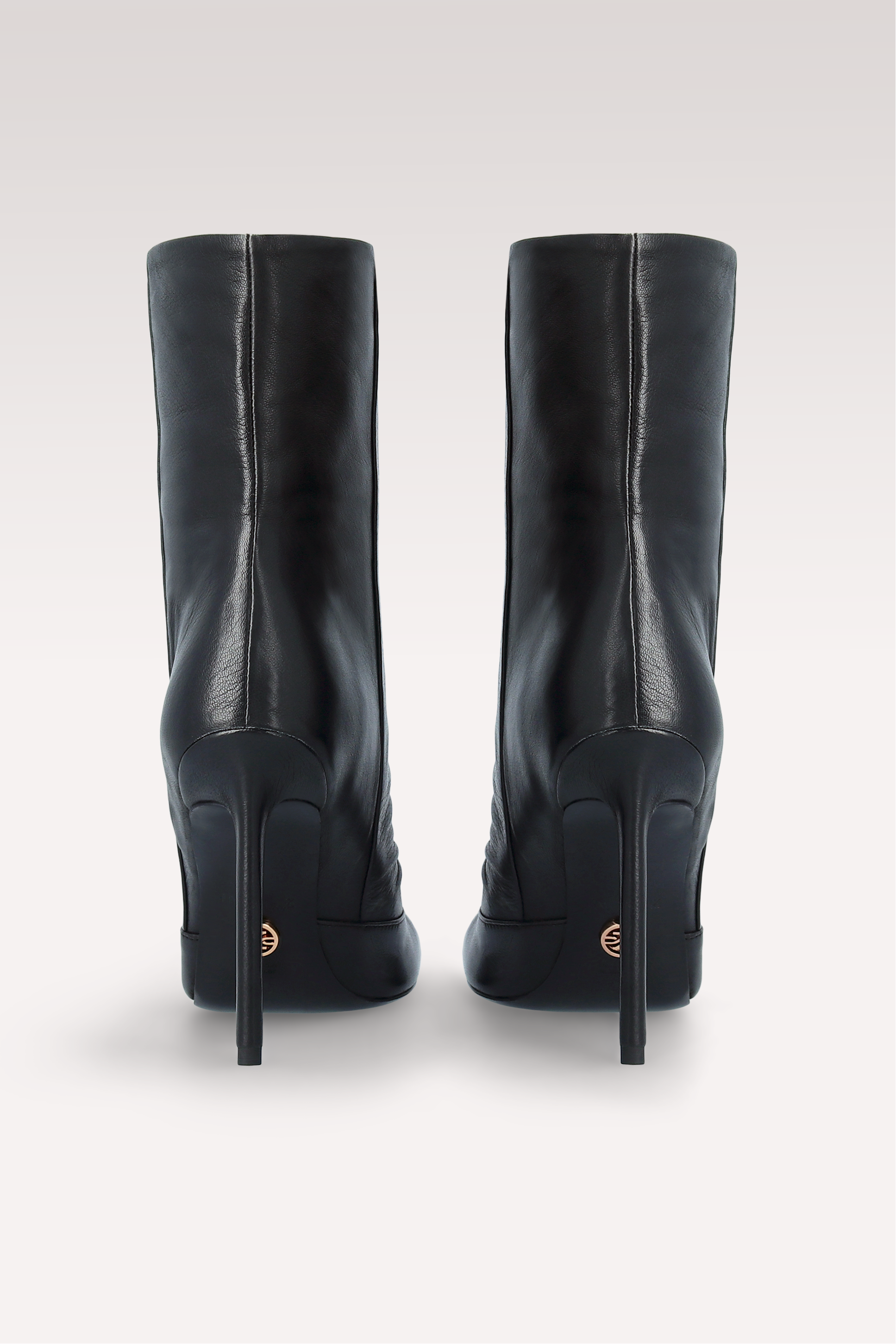 GINEVRA 03 BLACK SMOOTH LEATHER ANKLE BOOTS