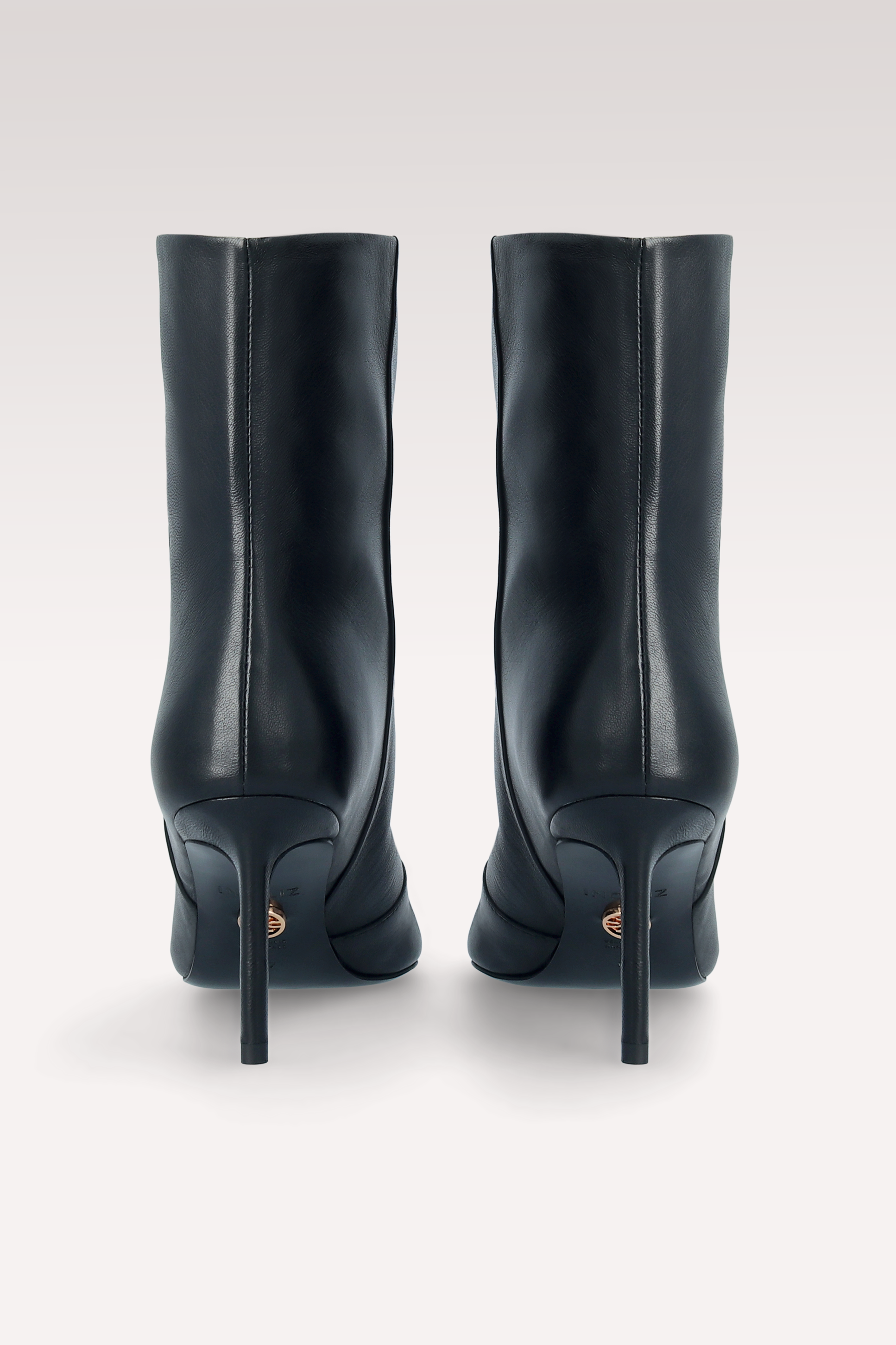 MIA 03 BLACK SMOOTH LEATHER ANKLE BOOTS