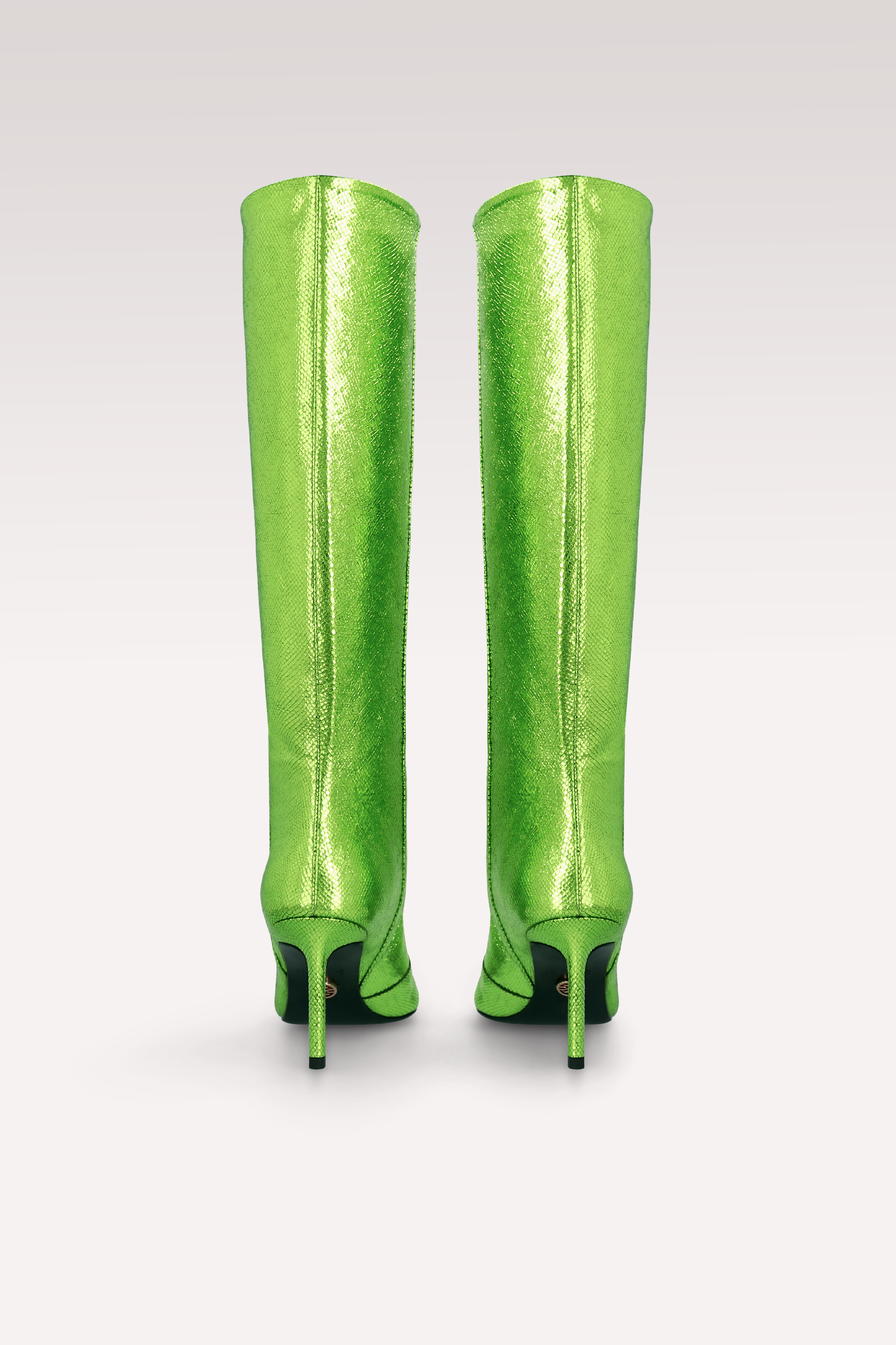 MIA 04 LIME COLOR CRASH VIPER MIRROR EMBOSSED LEATHER BOOTS