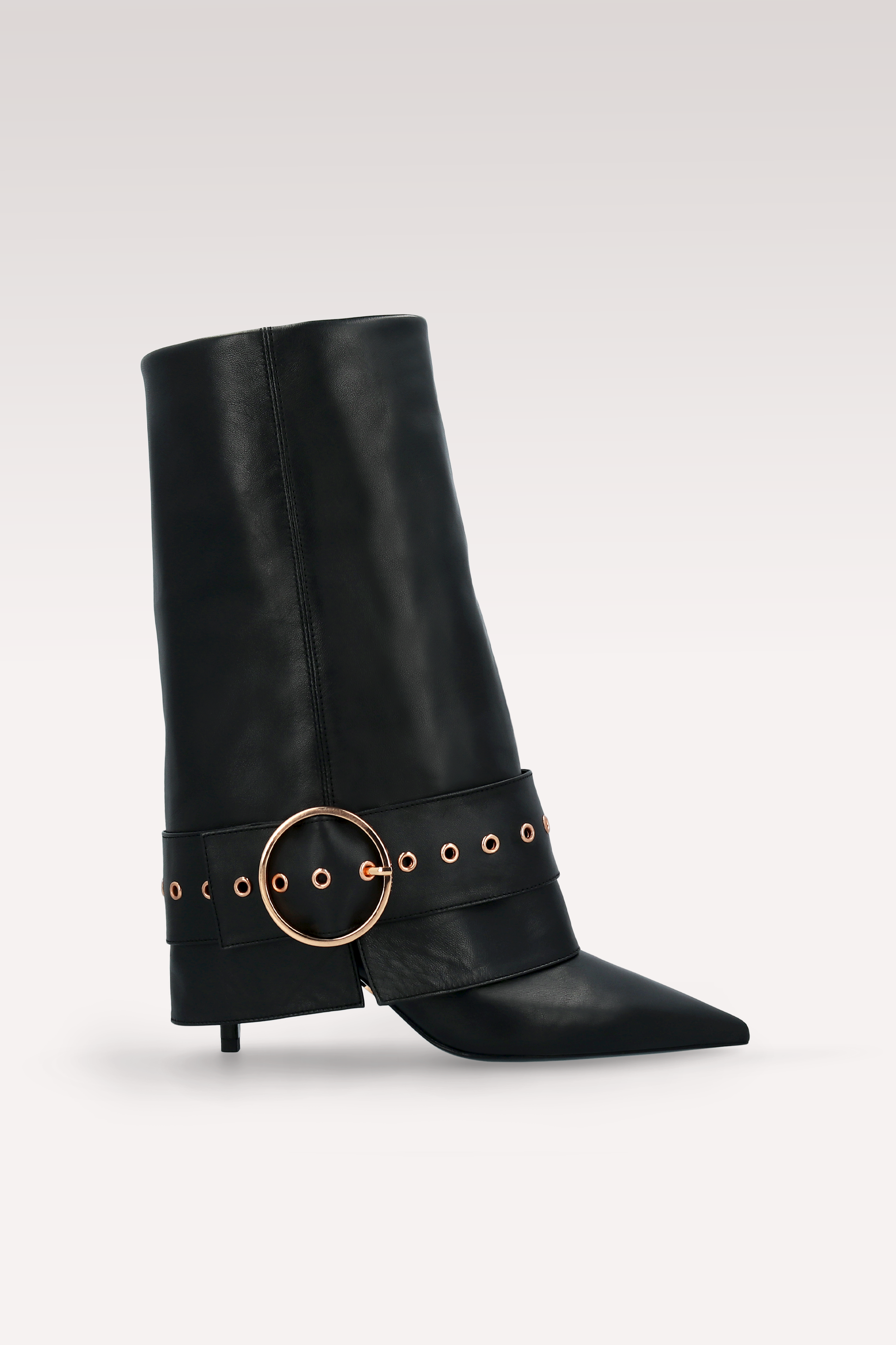 MIA 06 BLACK SMOOTH LEATHER BOOTS