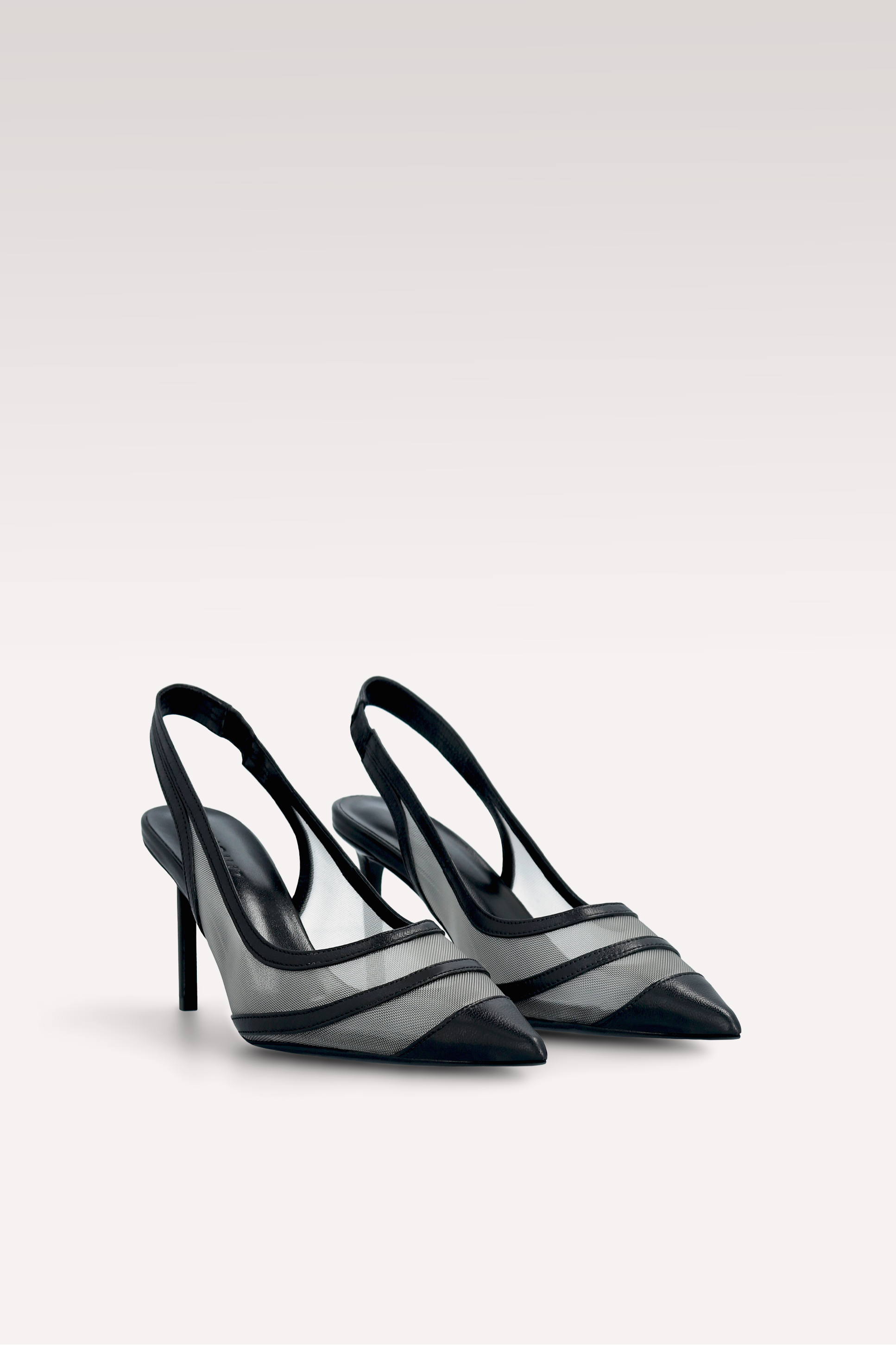 SIENNA BLACK LEATHER AND MESH PUMPS AND MILLY NAPPA LEATHER MINI BAG