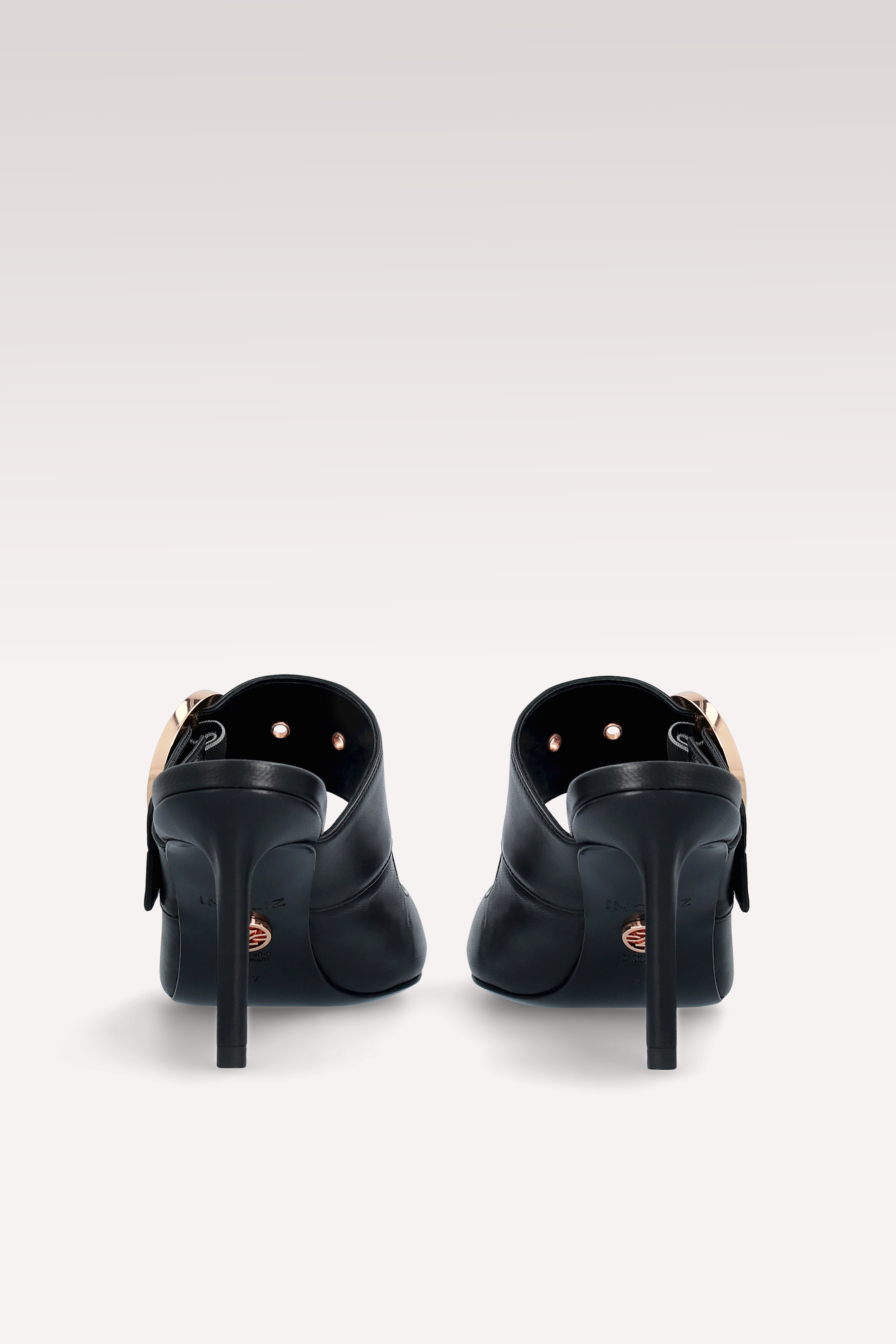 SUZANA BLACK LEATHER MULES