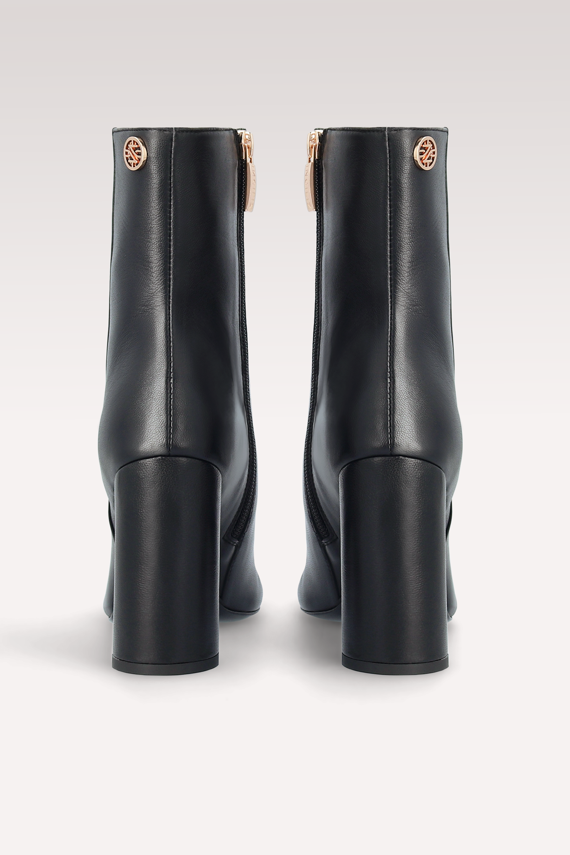 DAFNE 02 BLACK SMOOTH LEATHER ANKLE BOOTS