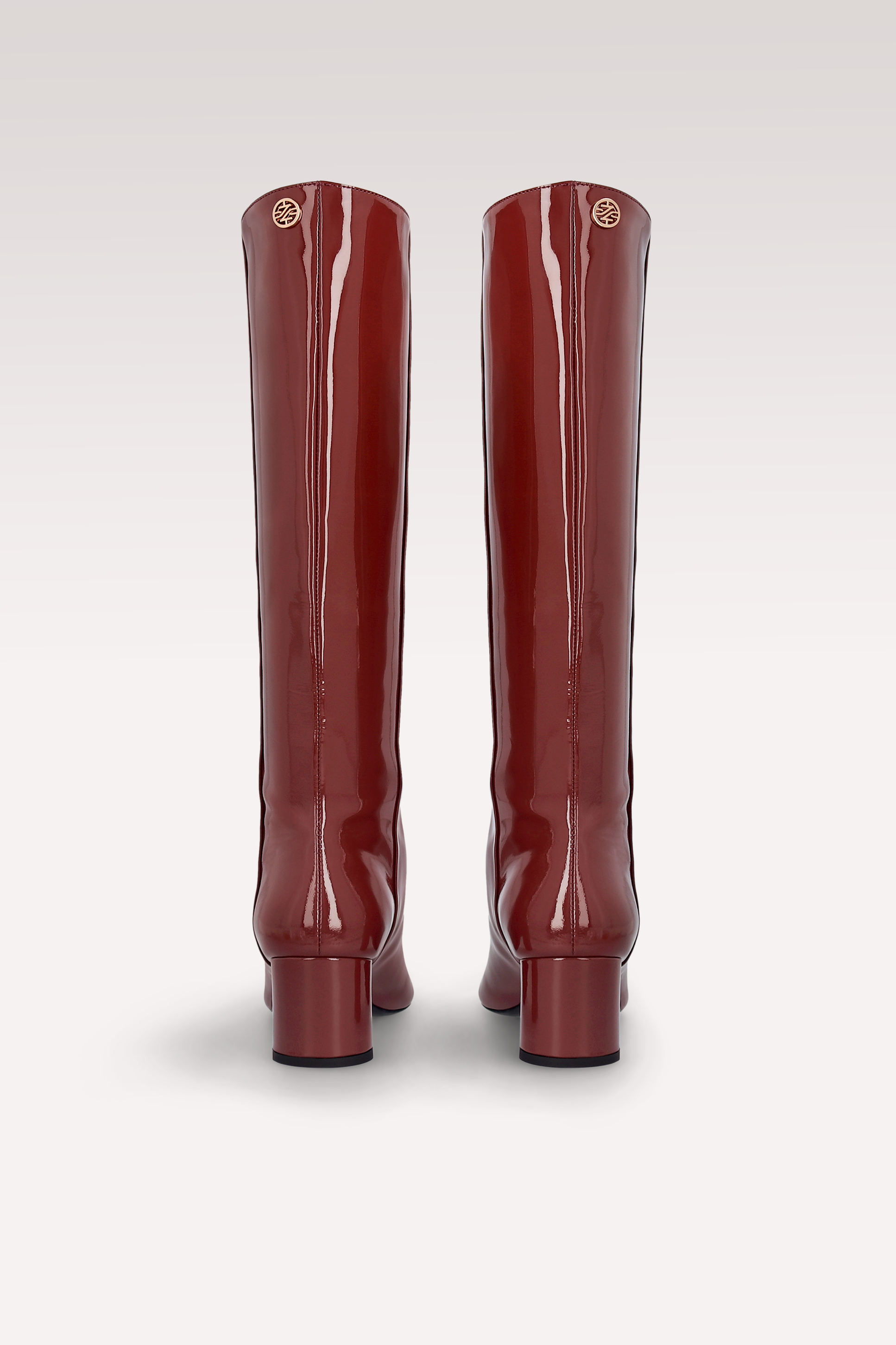DENISE 03 BURGUNDY PATENT LEATHER BOOTS