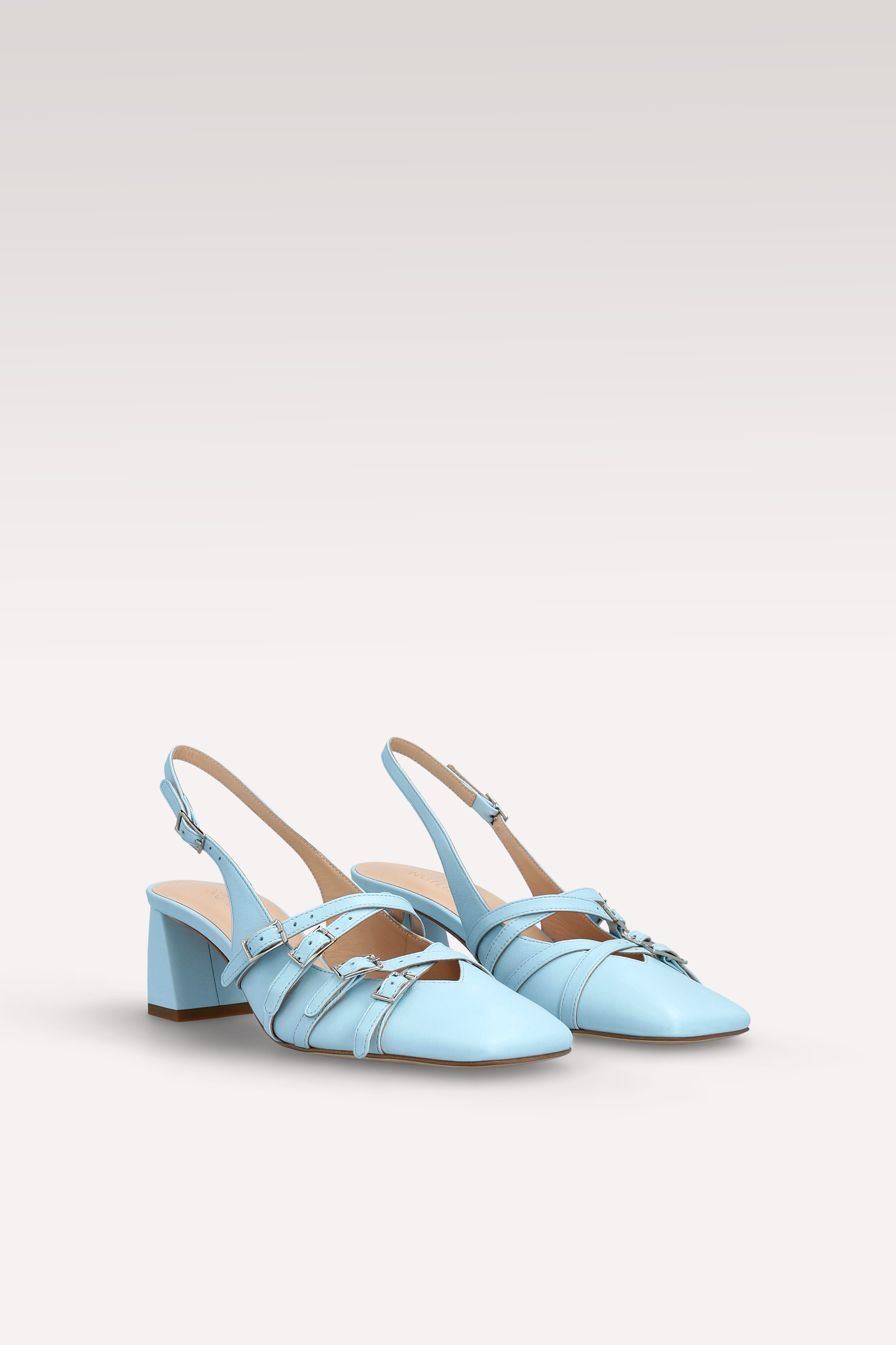 GEORGIA SKY BLUE LEATHER SLINGBACK