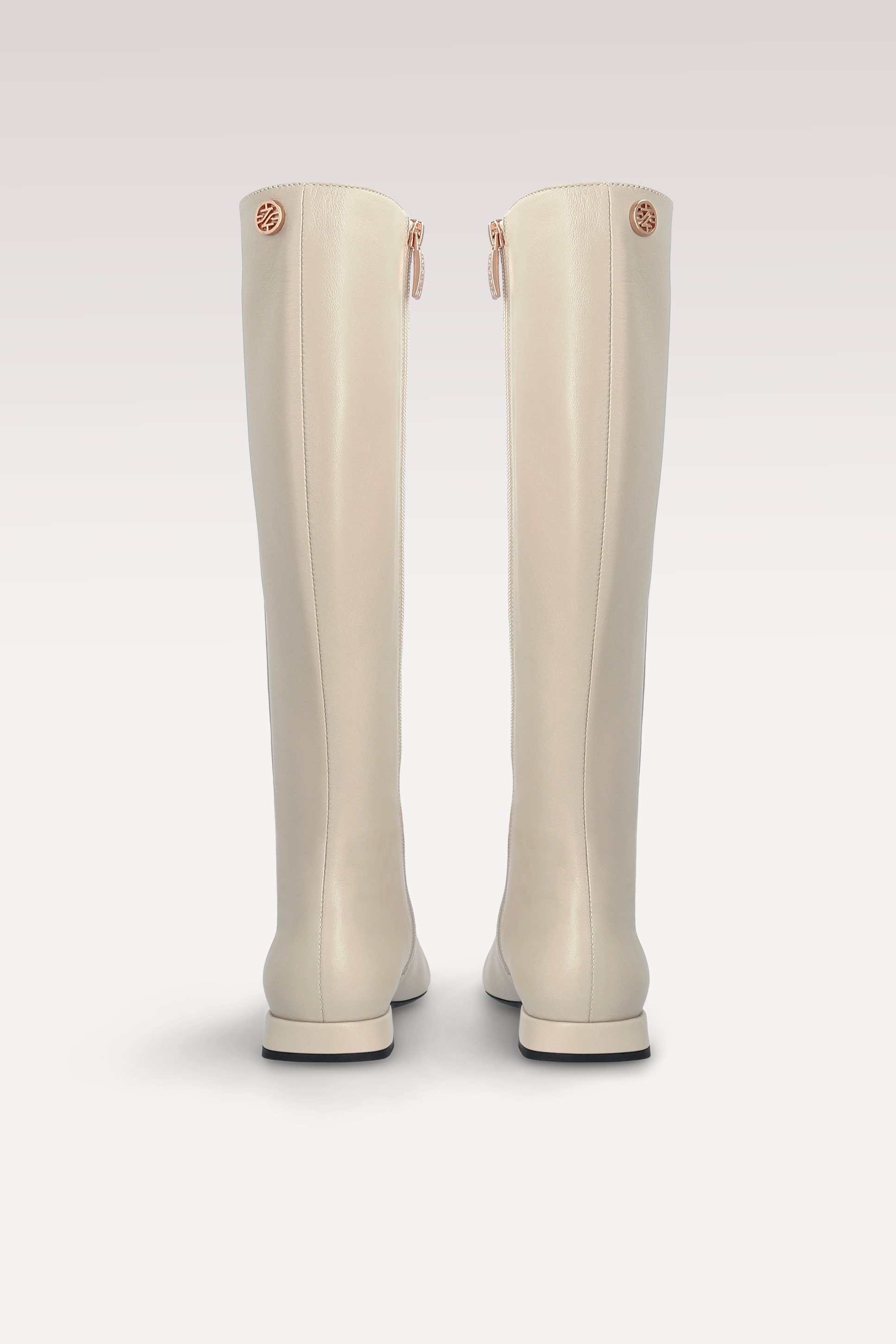 GILLY 02 BEIGE SMOOTH LEATHER BOOTS