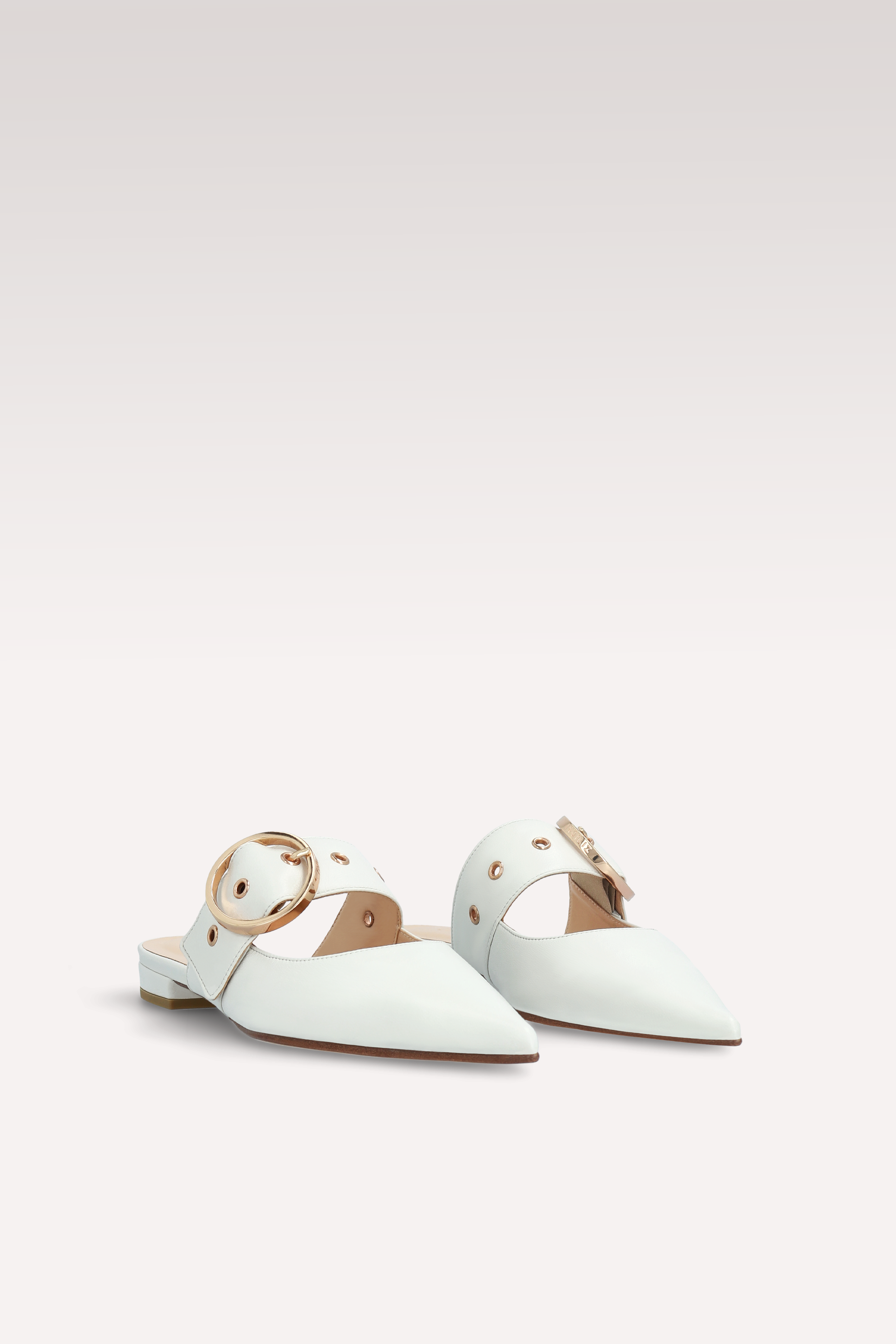 MAISIE WHITE LEATHER MULES