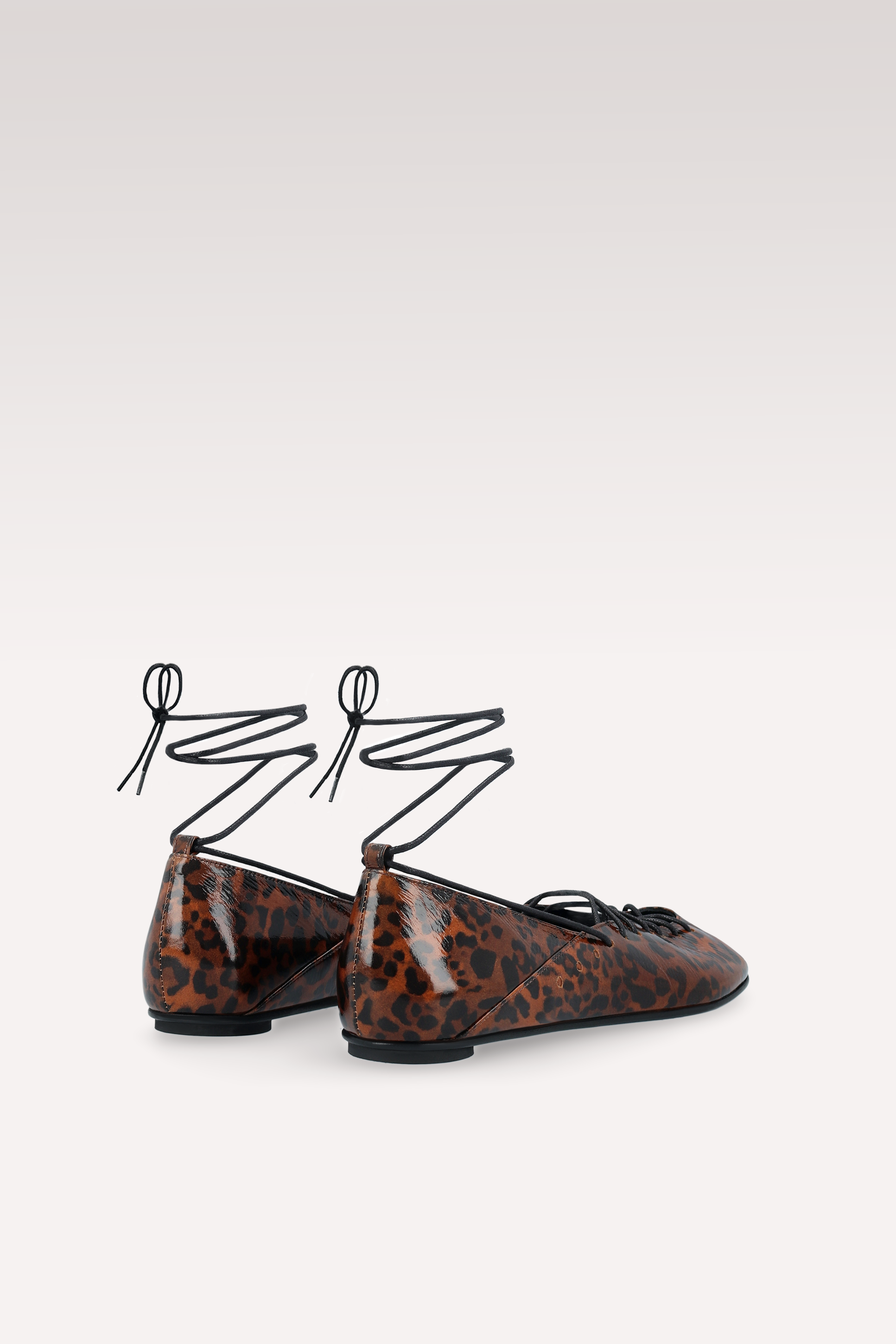 PALOMA BROWN LEOPARD PRINT LEATHER BALLERINAS