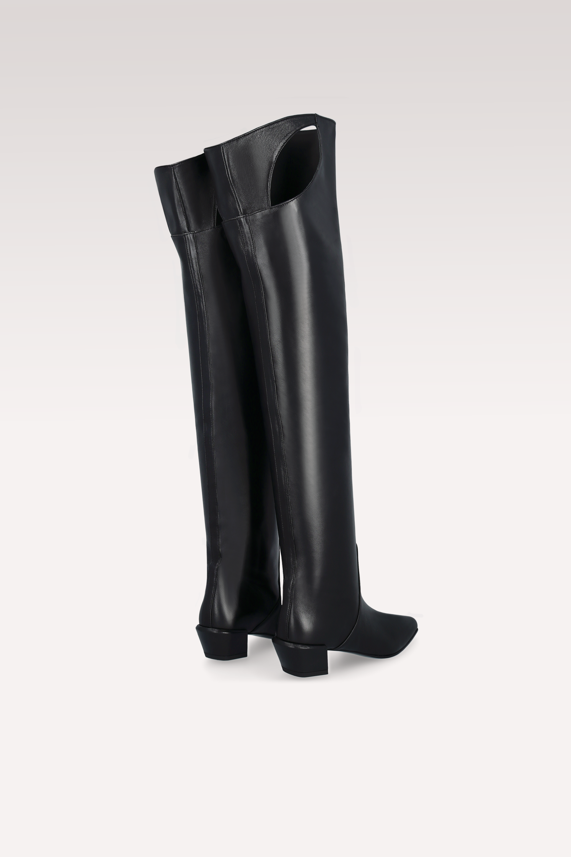 EDEN BLACK NAPPA LEATHER OVER KNEE BOOTS