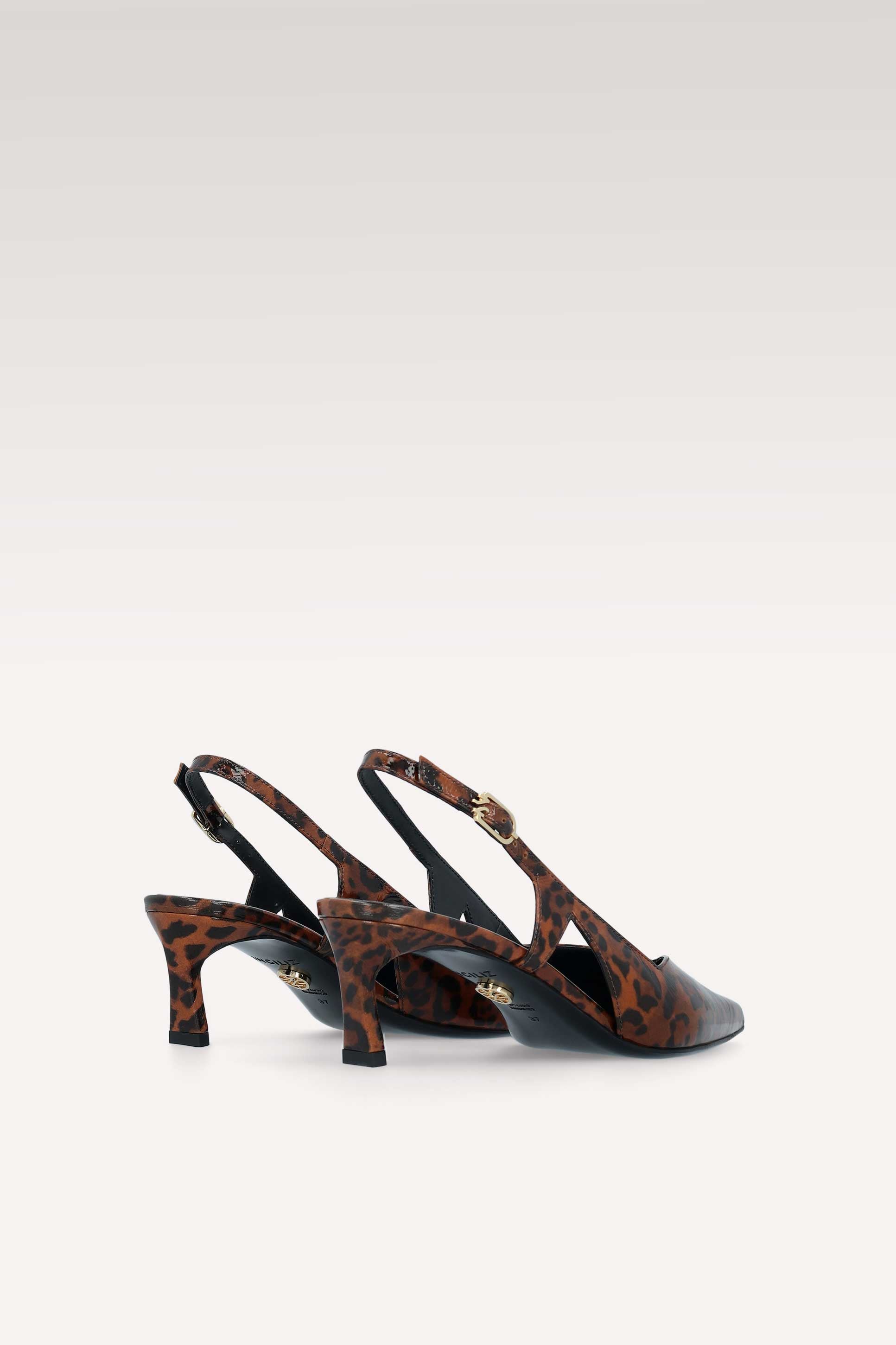 ORCHID BROWN LEOPARD PRINT LEATHER SLINGBACK PUMPS