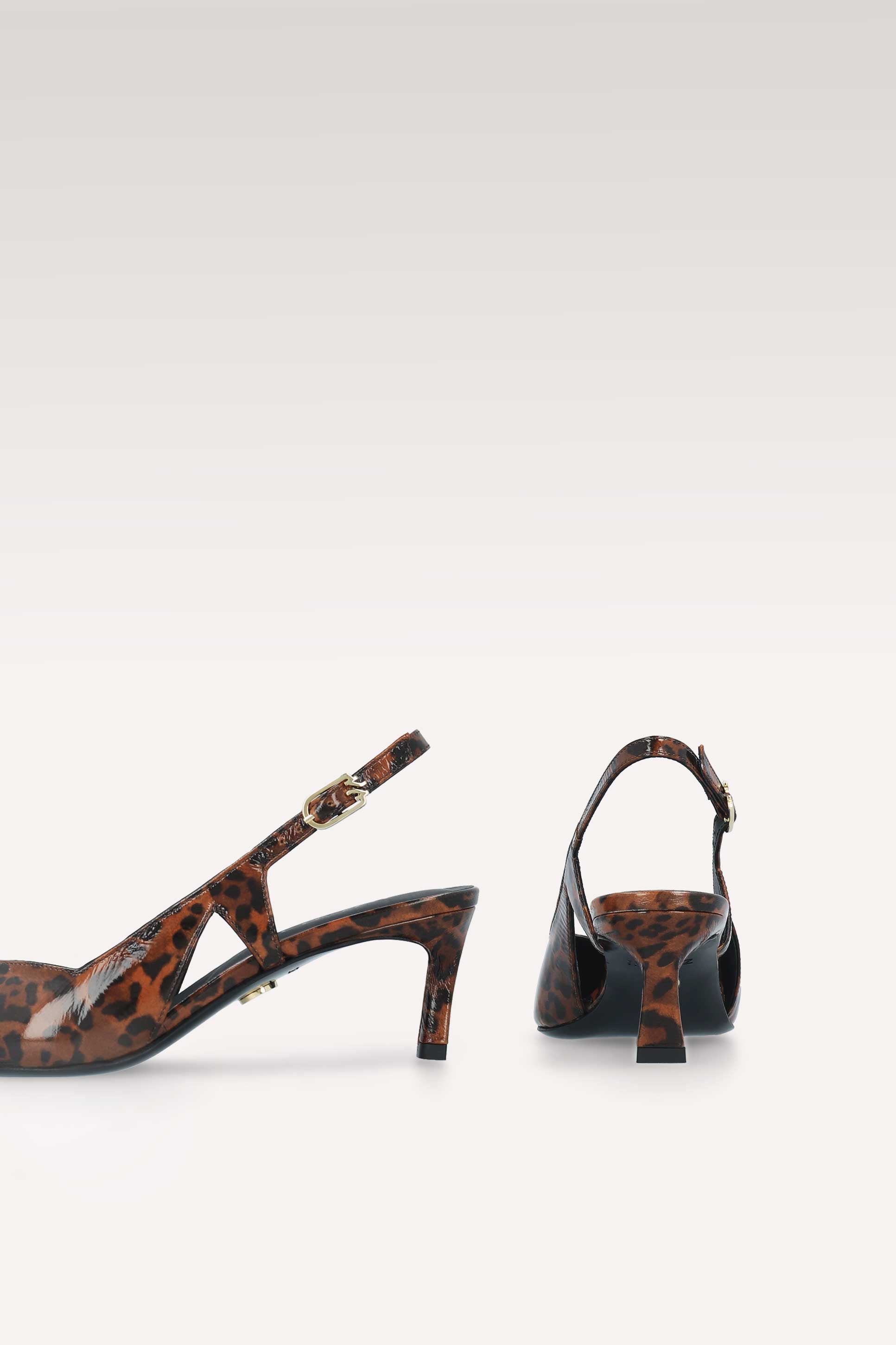 ORCHID BROWN LEOPARD PRINT LEATHER SLINGBACK PUMPS