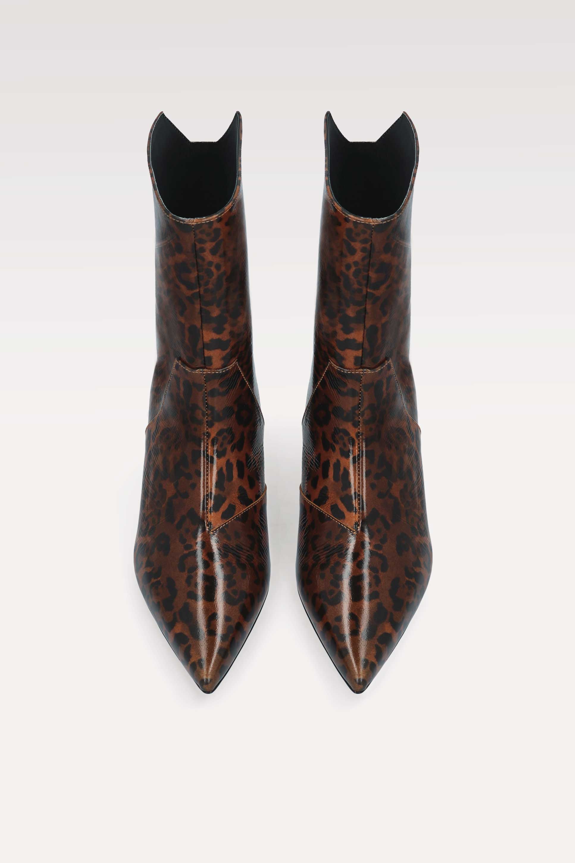 ODETTE BROWN LEOPARD PRINT LEATHER ANKLE BOOTS, DAISY SHOULDER BAG AND KENNIE BELT