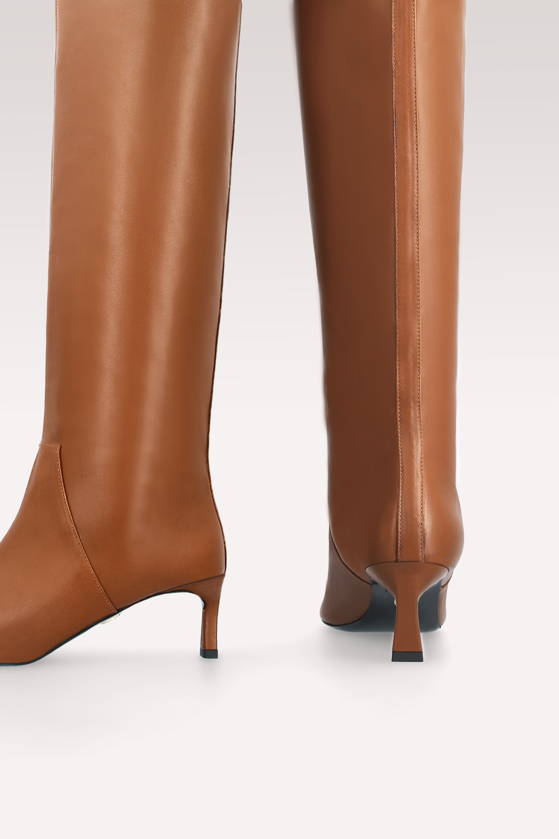 OLGA BROWN NAPPA LEATHER BOOTS