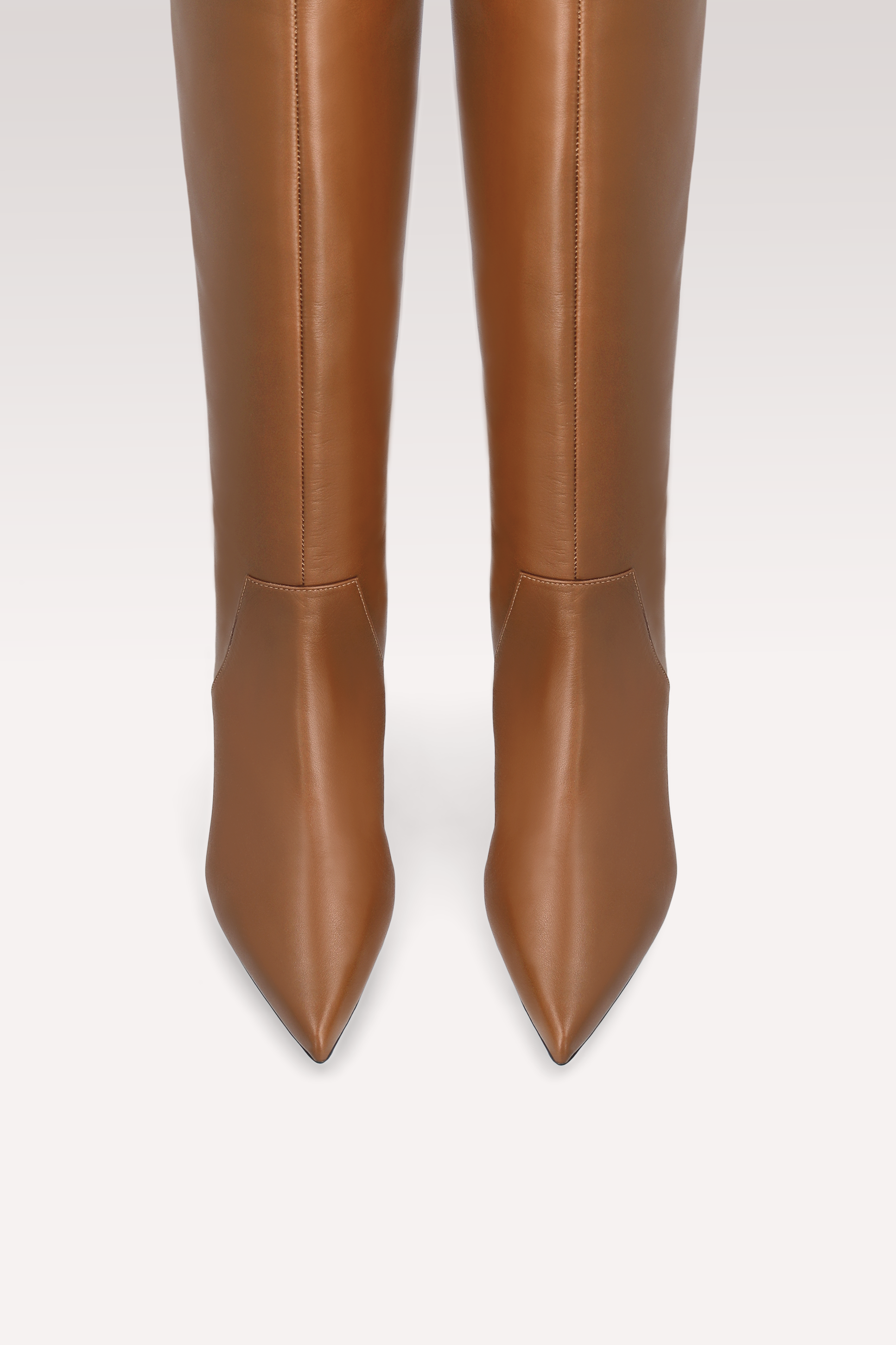 OLGA BROWN NAPPA LEATHER BOOTS