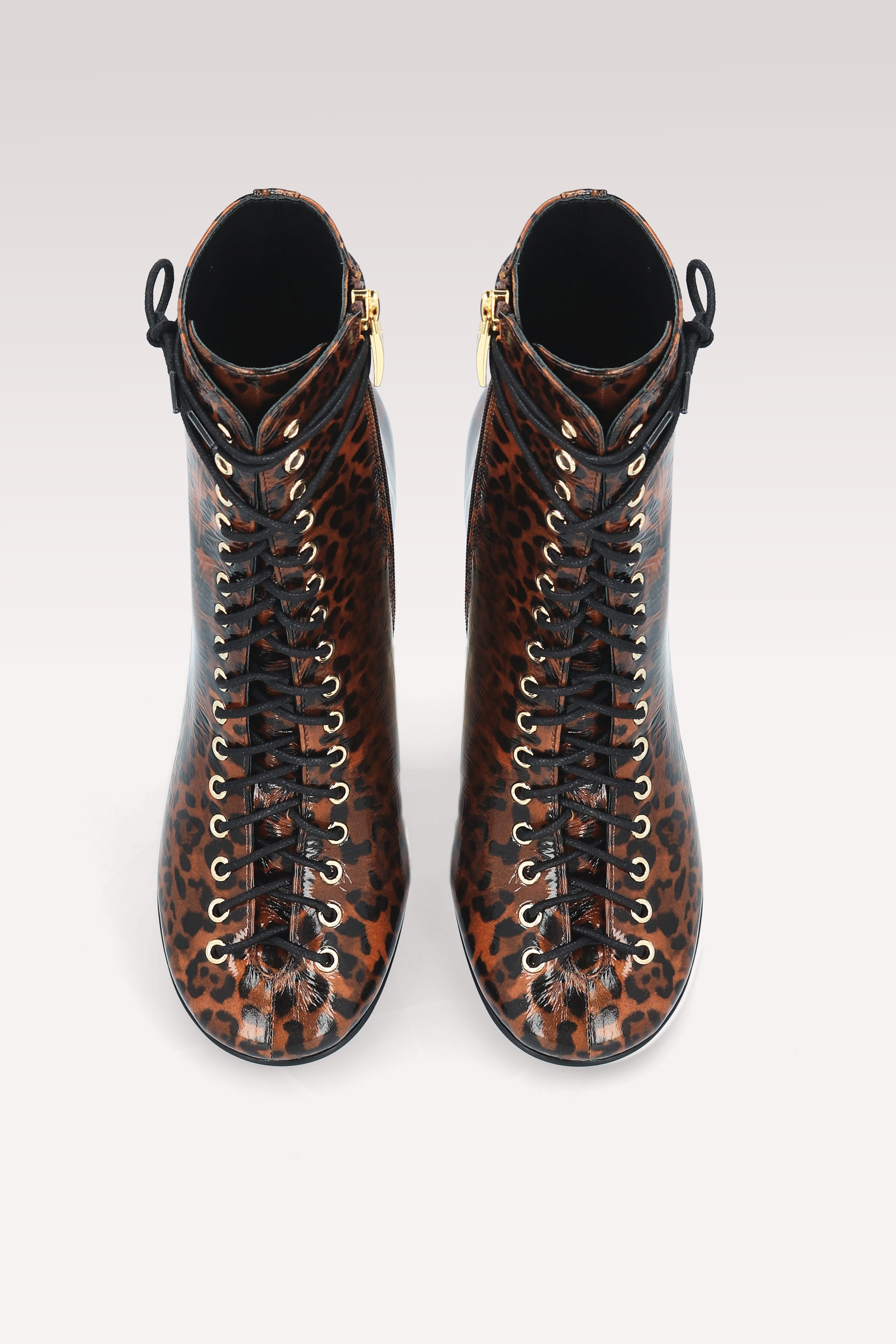 ZOE BROWN LEOPARD PRINT LEATHER ANKLE BOOTS AND DAISY SHOULDER BAG