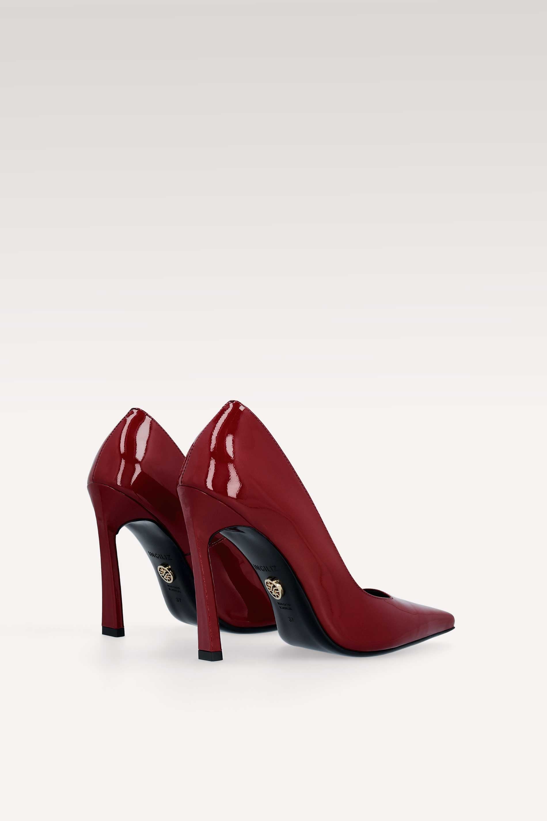 NAOMI CHERRY PATENT LEATHER PUMPS