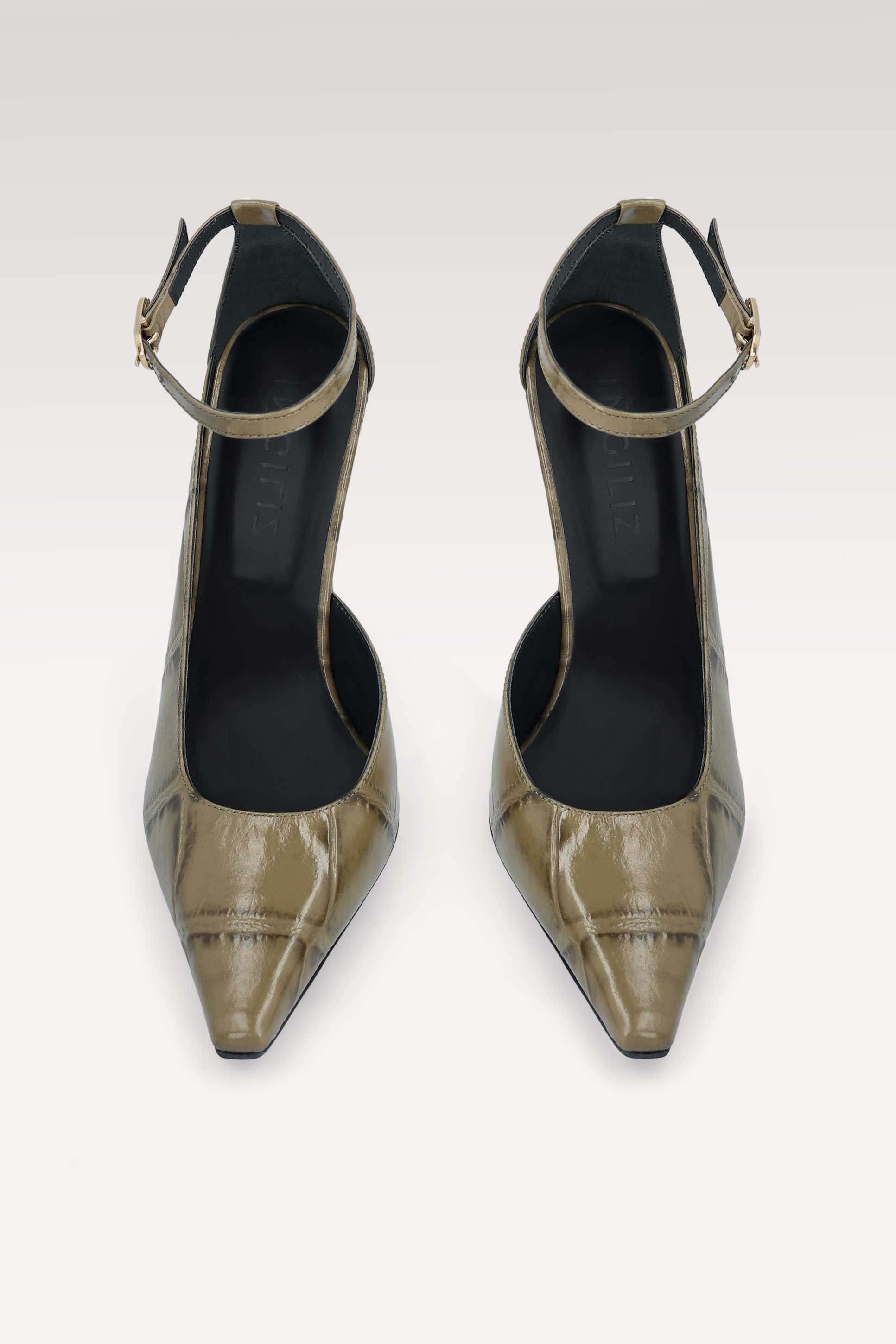 NORA OLIVIE COCCO EMBOSSED LEATHER PUMPS