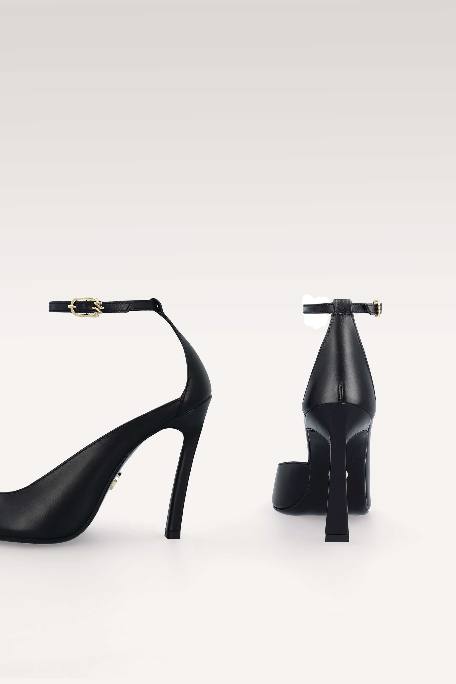 NORA BLACK NAPPA LEATHER PUMPS, COLETTE CROSSBODY BAG AND KENNIE REVERSABLE BELT